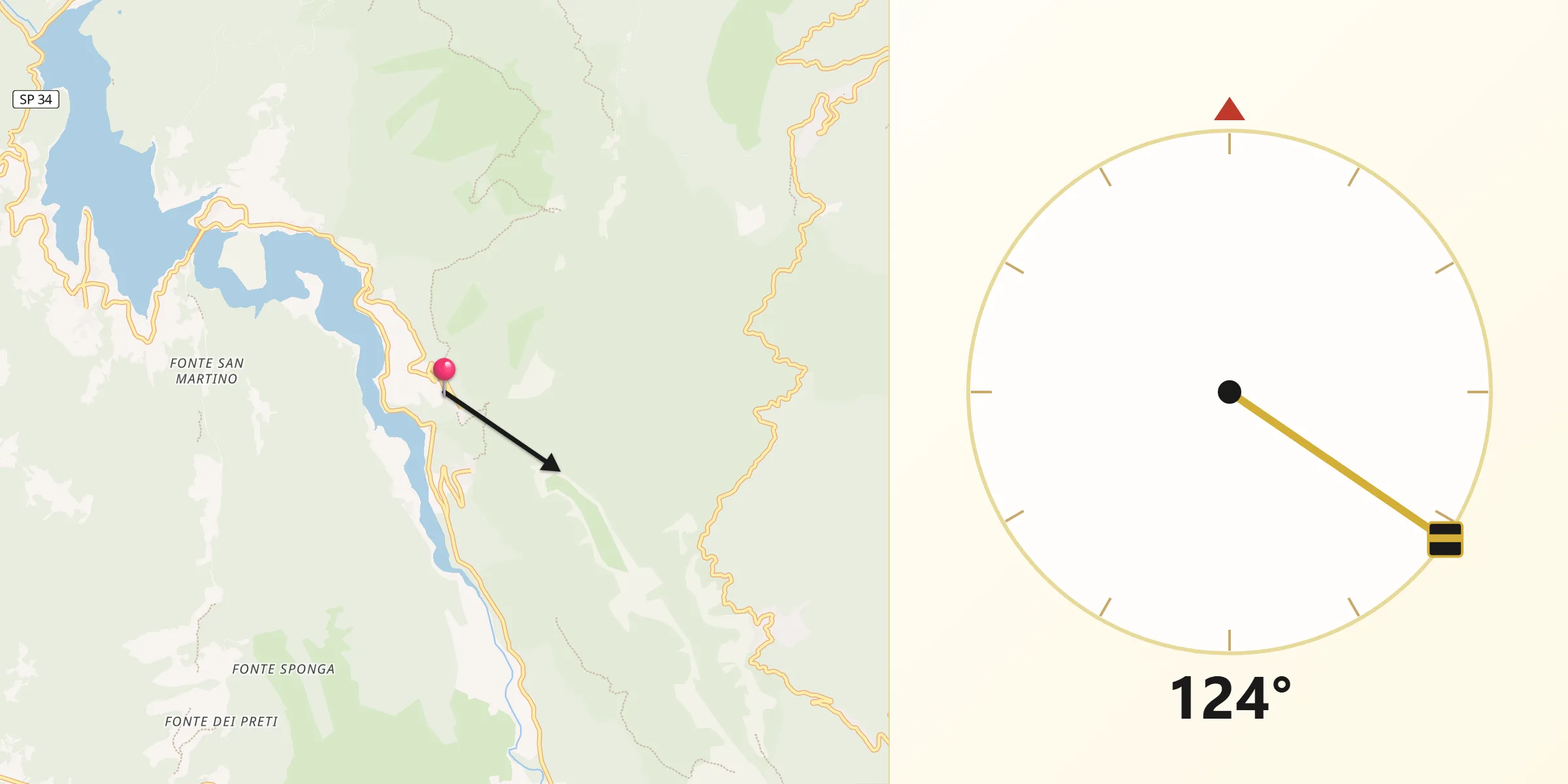 Direzione della Qibla da Ascrea