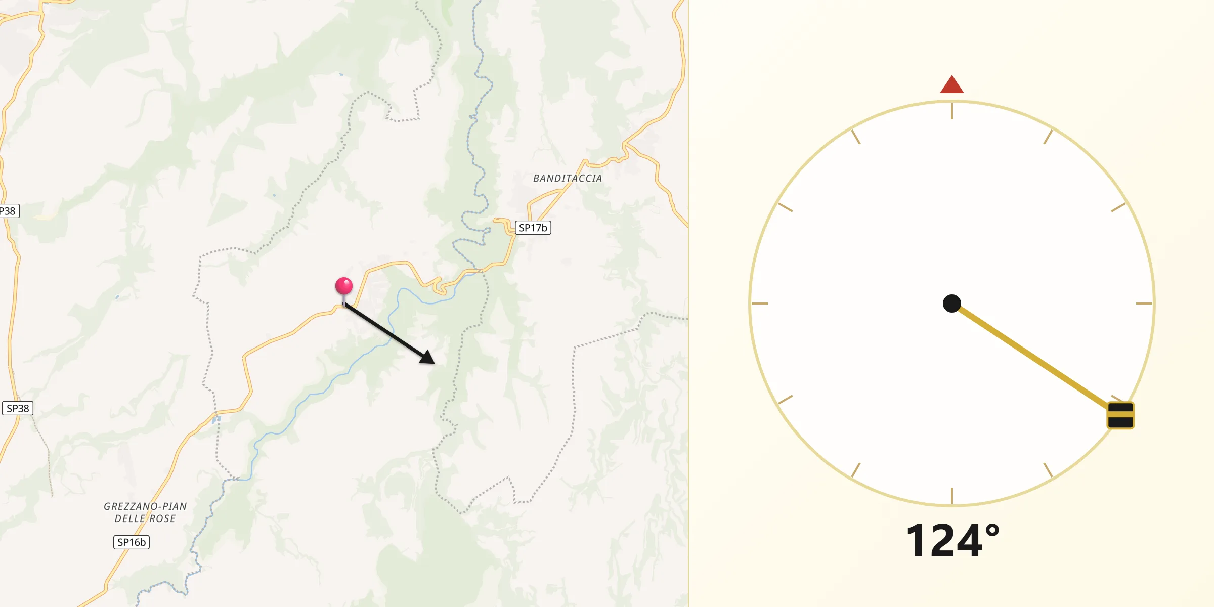 Direzione della Qibla da Mazzano Romano