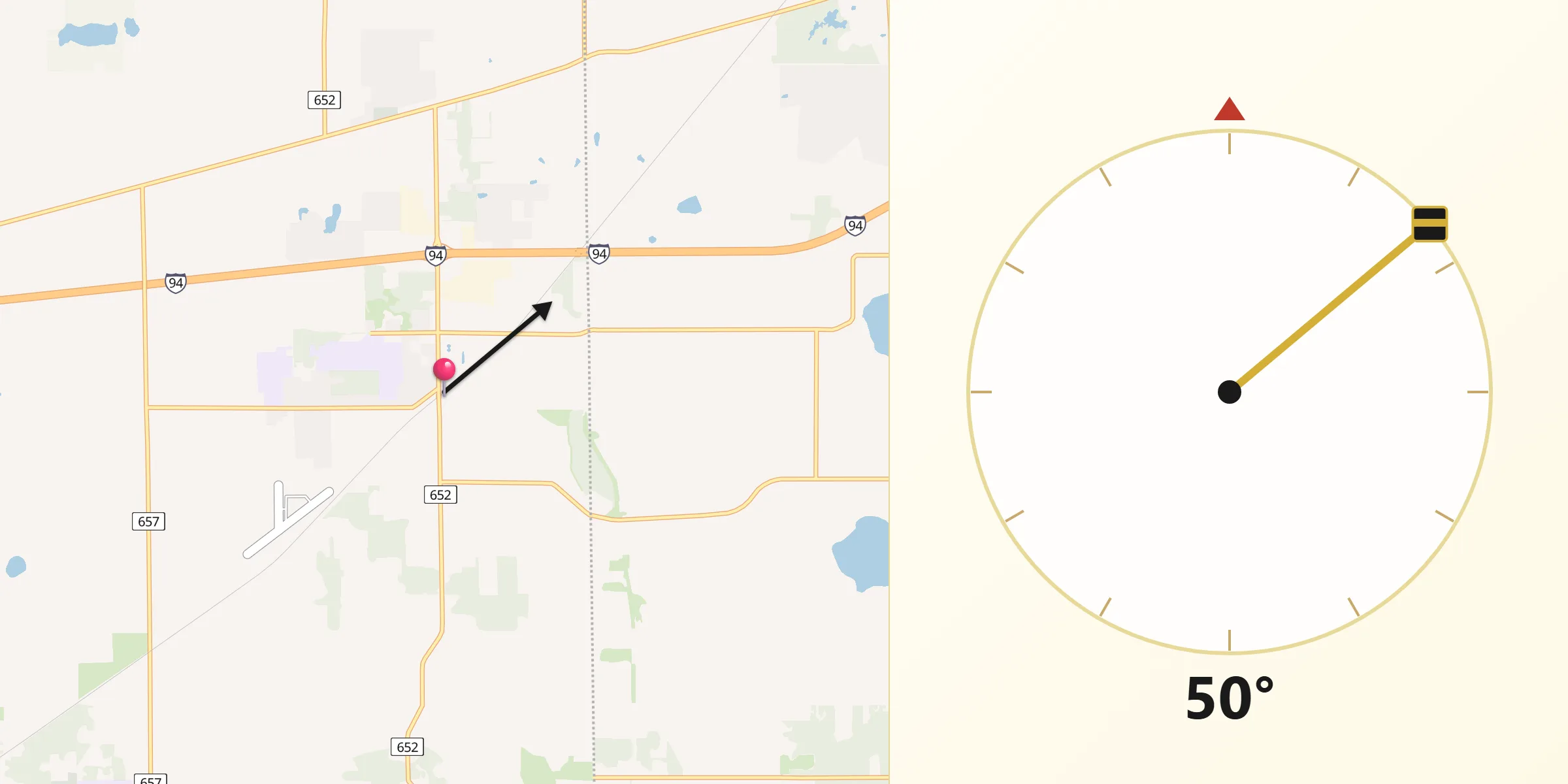 Qibla Direction from Mattawan