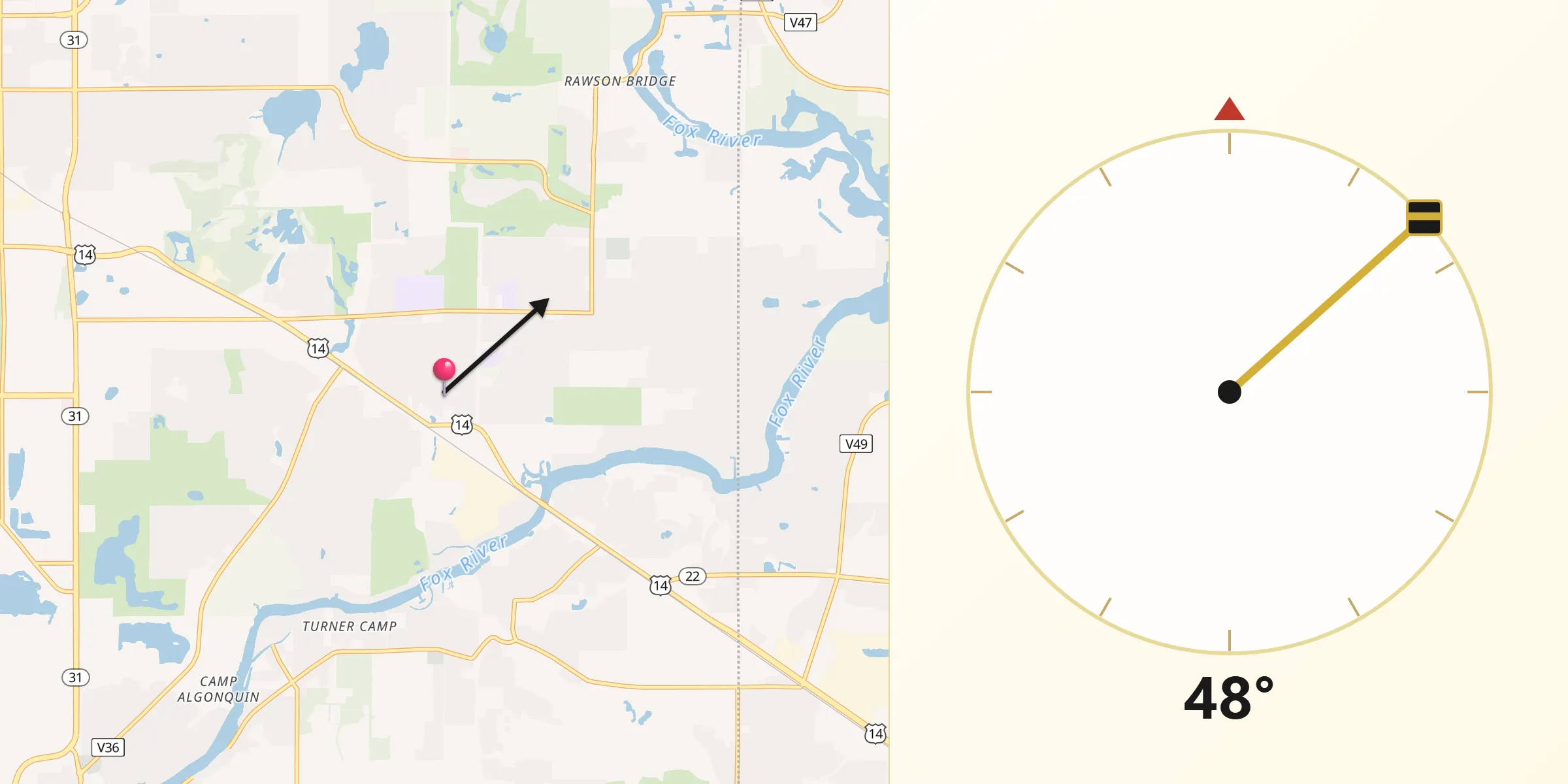 Qibla Direction from Cary