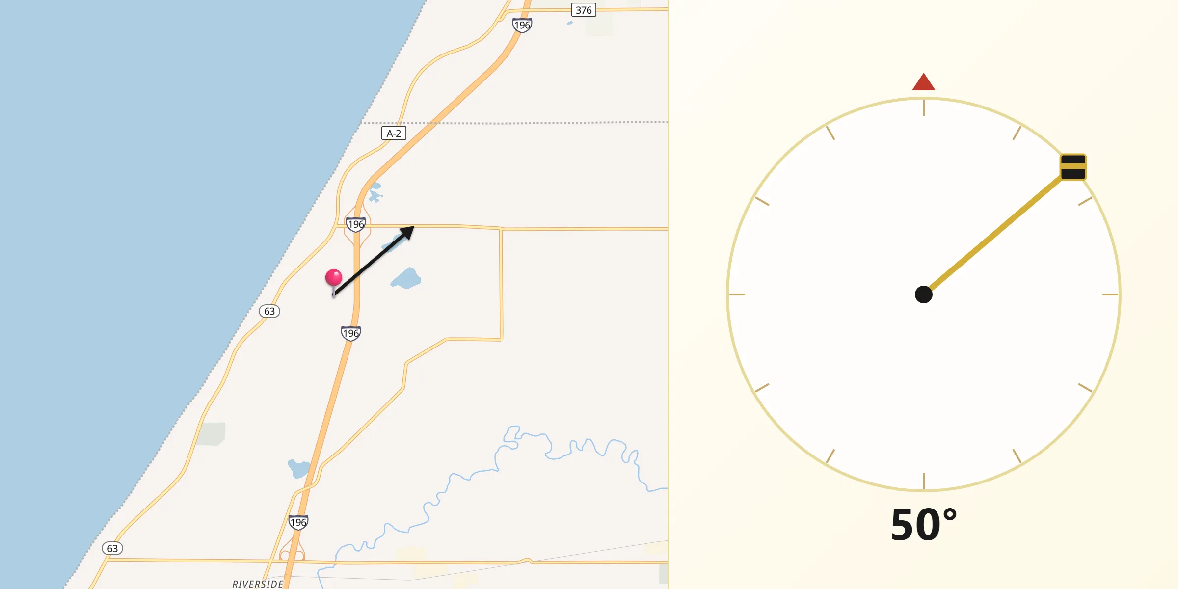 Qibla Direction from Lake Michigan Beach