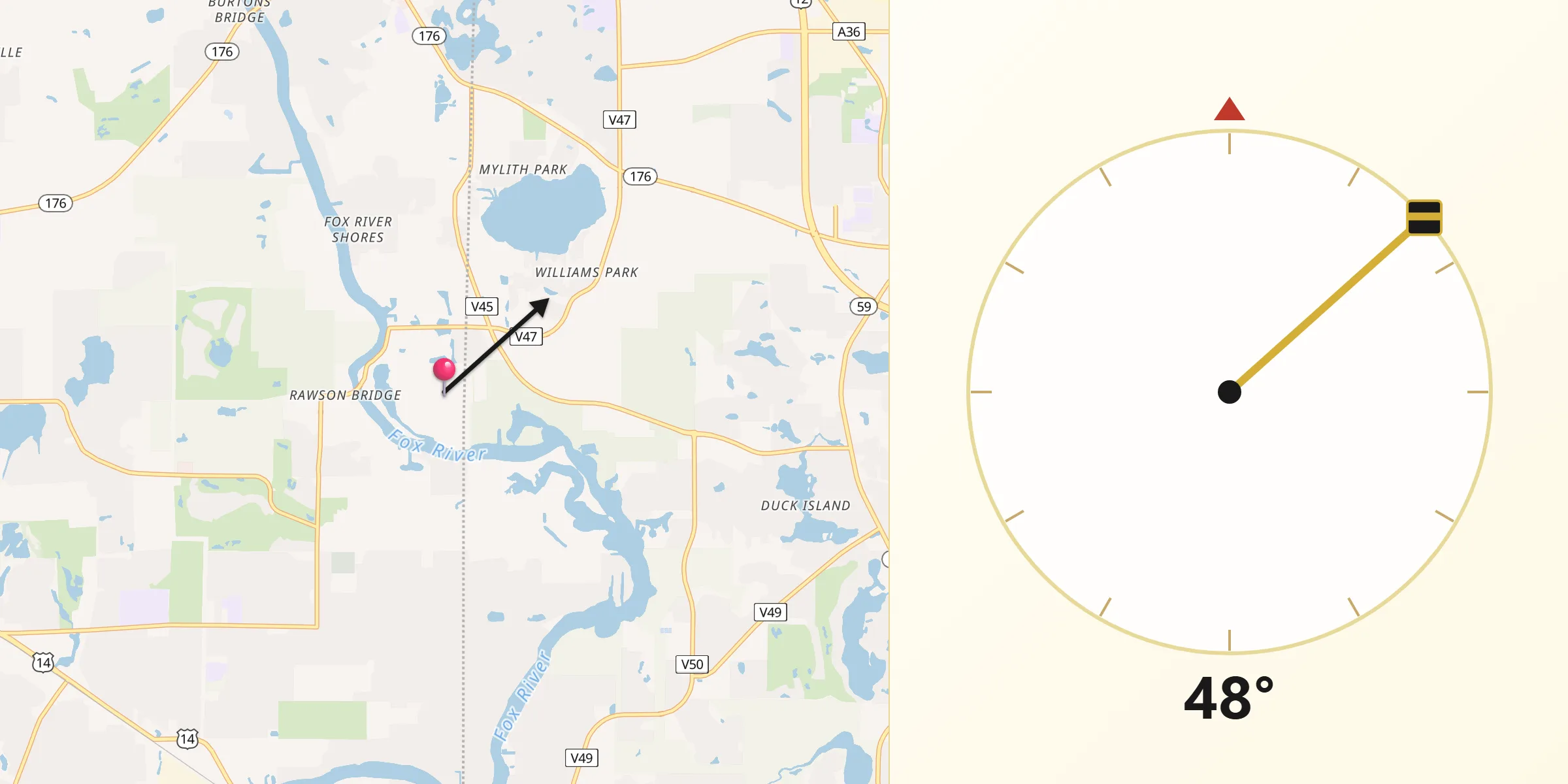 Qibla Direction from Port Barrington