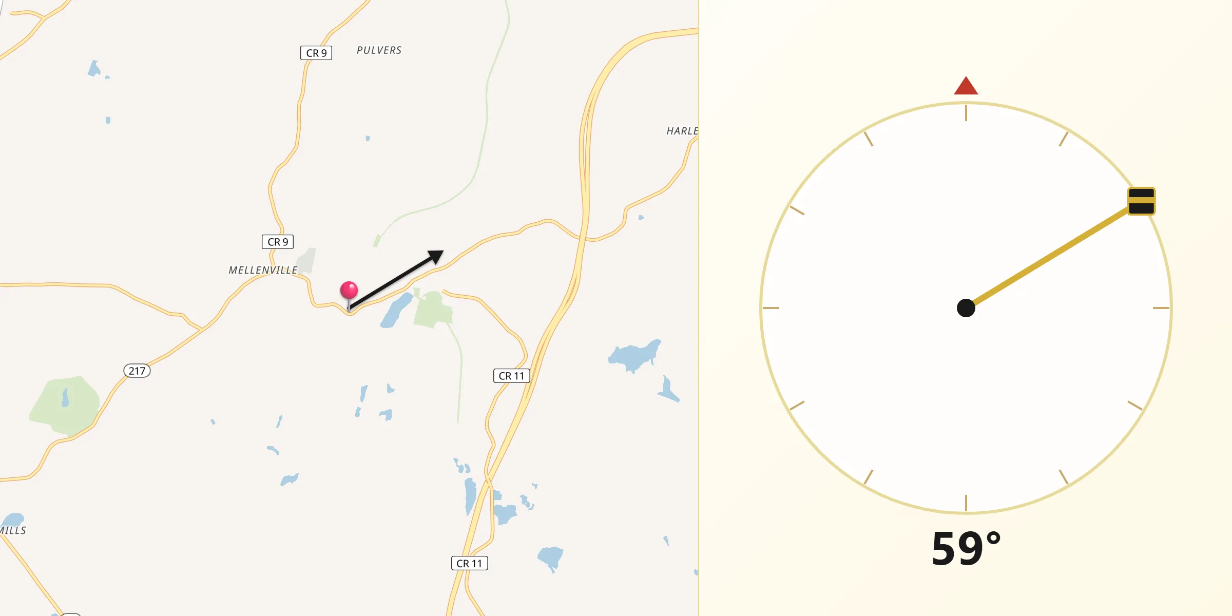 Qibla Direction from Philmont