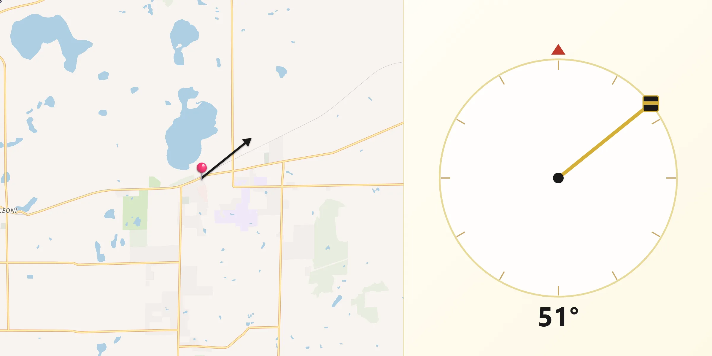Qibla Direction from Grass Lake