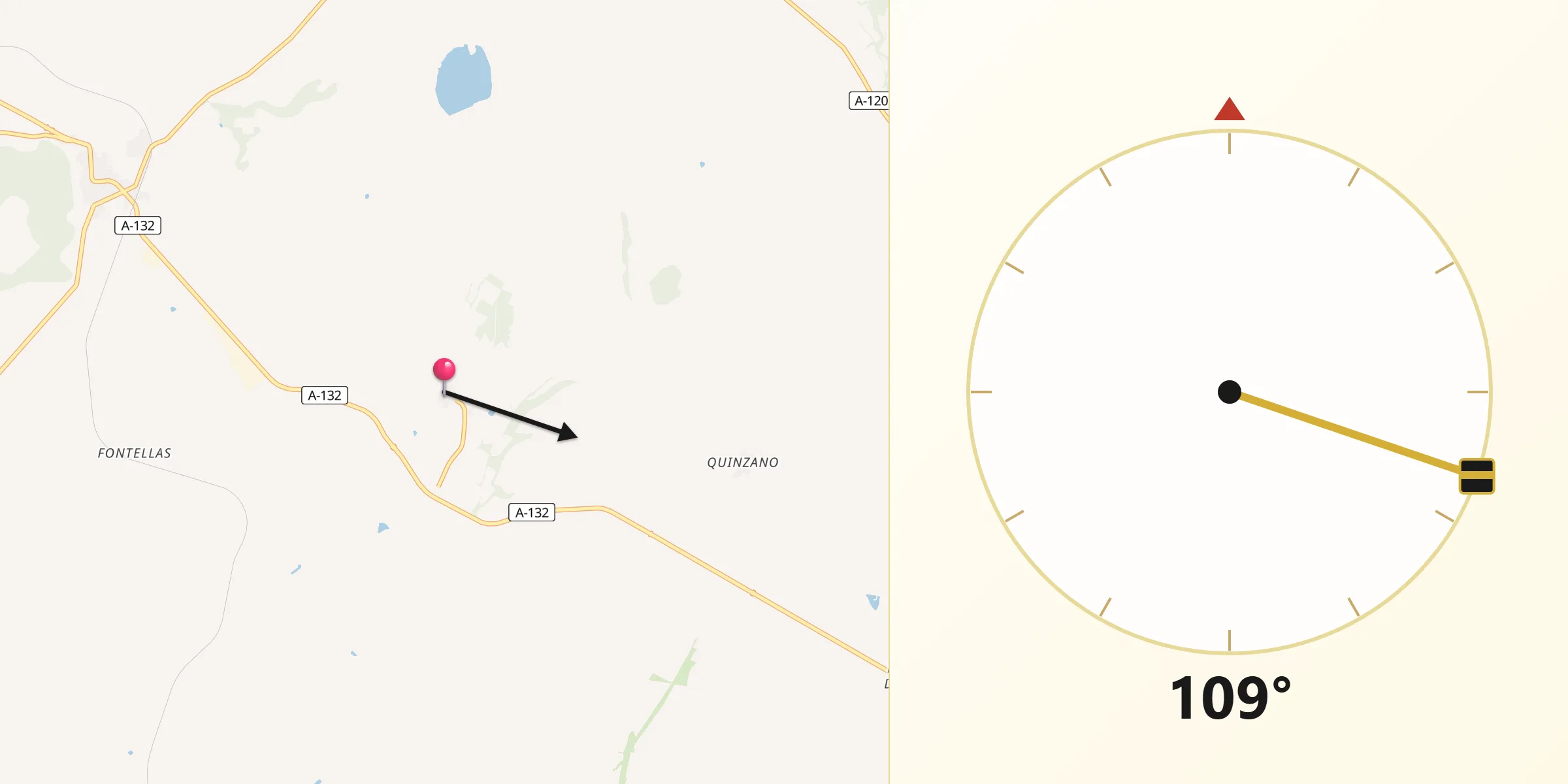 Dirección de la Qibla desde Loscorrales