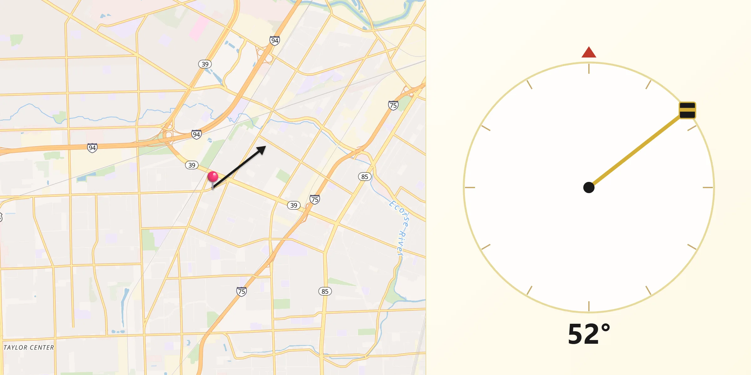 Qibla Direction from Allen Park