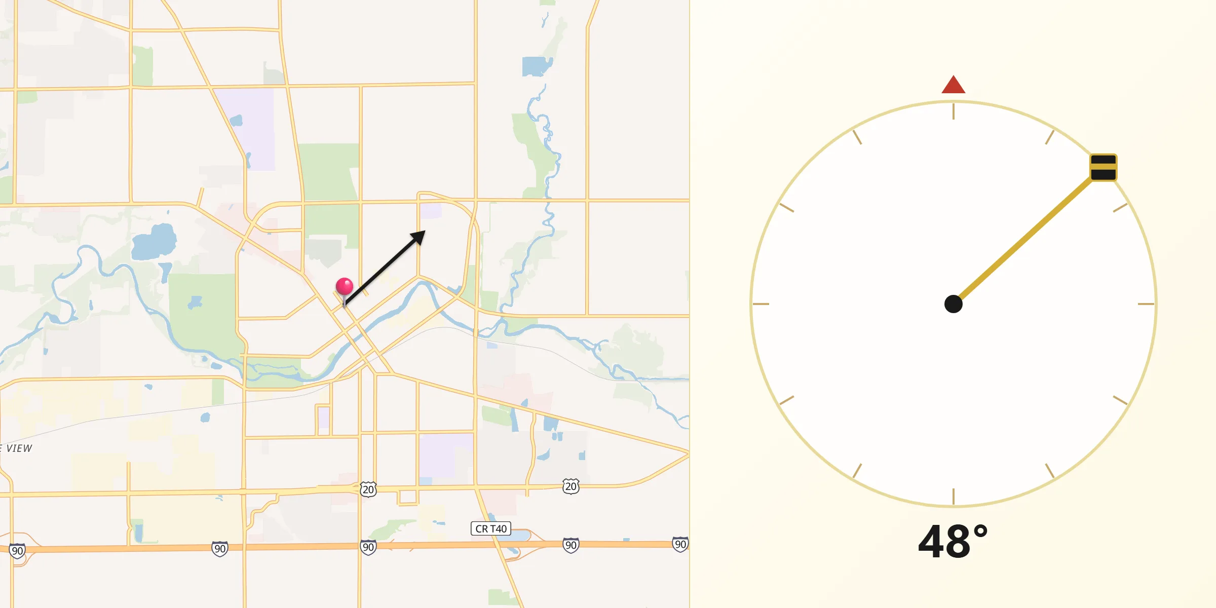 Qibla Direction from Belvidere