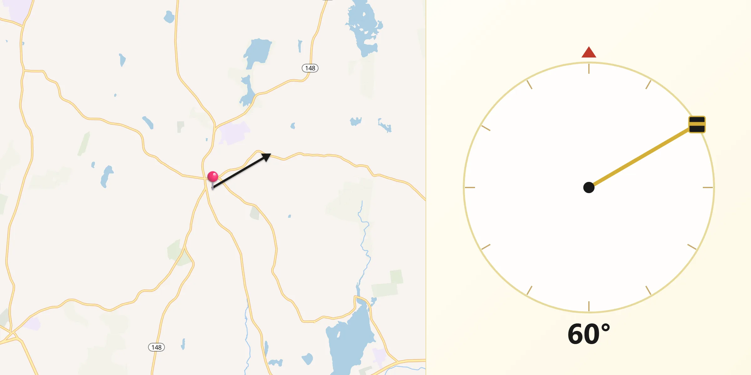 Qibla Direction from North Brookfield