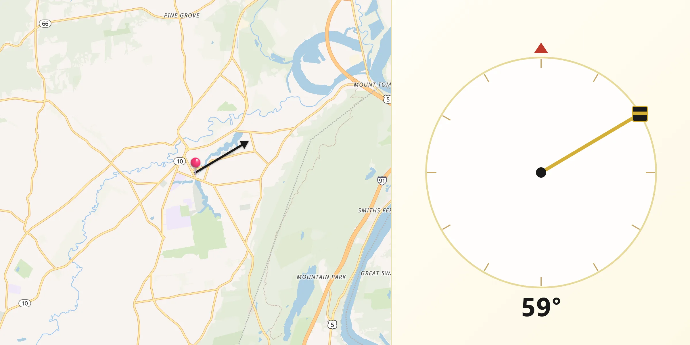 Qibla Direction from Easthampton