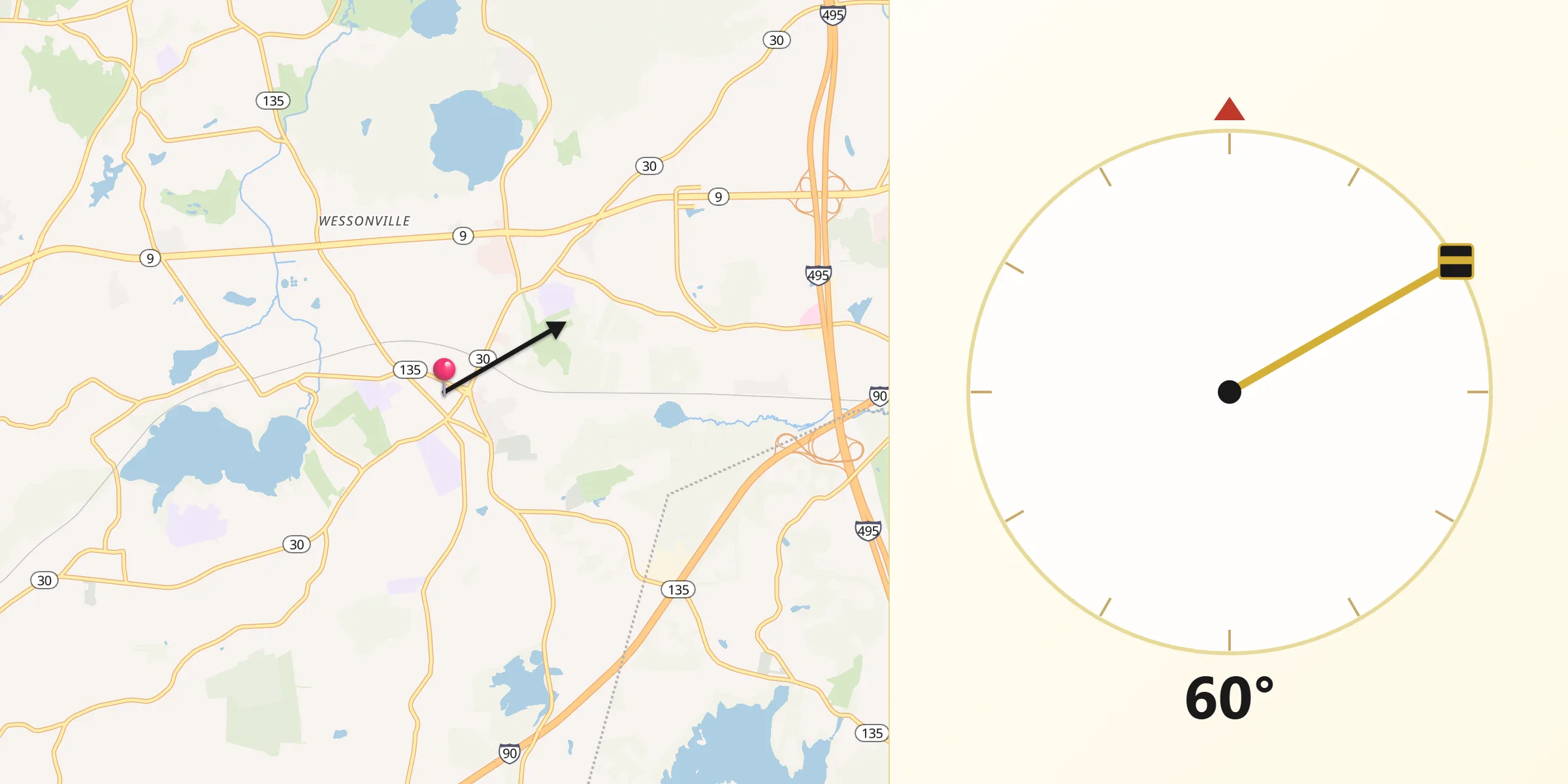 Qibla Direction from Westborough