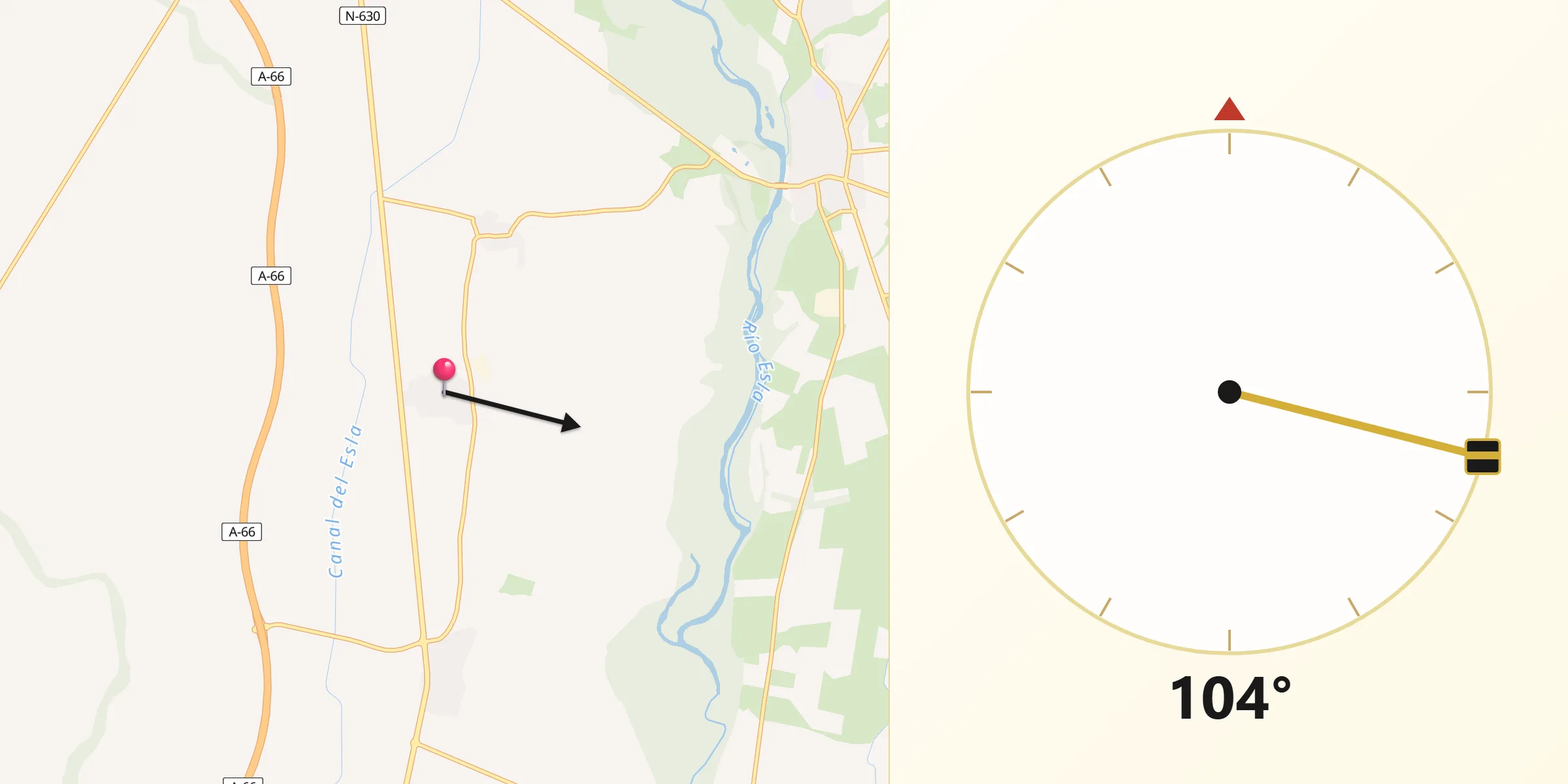 Dirección de la Qibla desde Villademor de la Vega