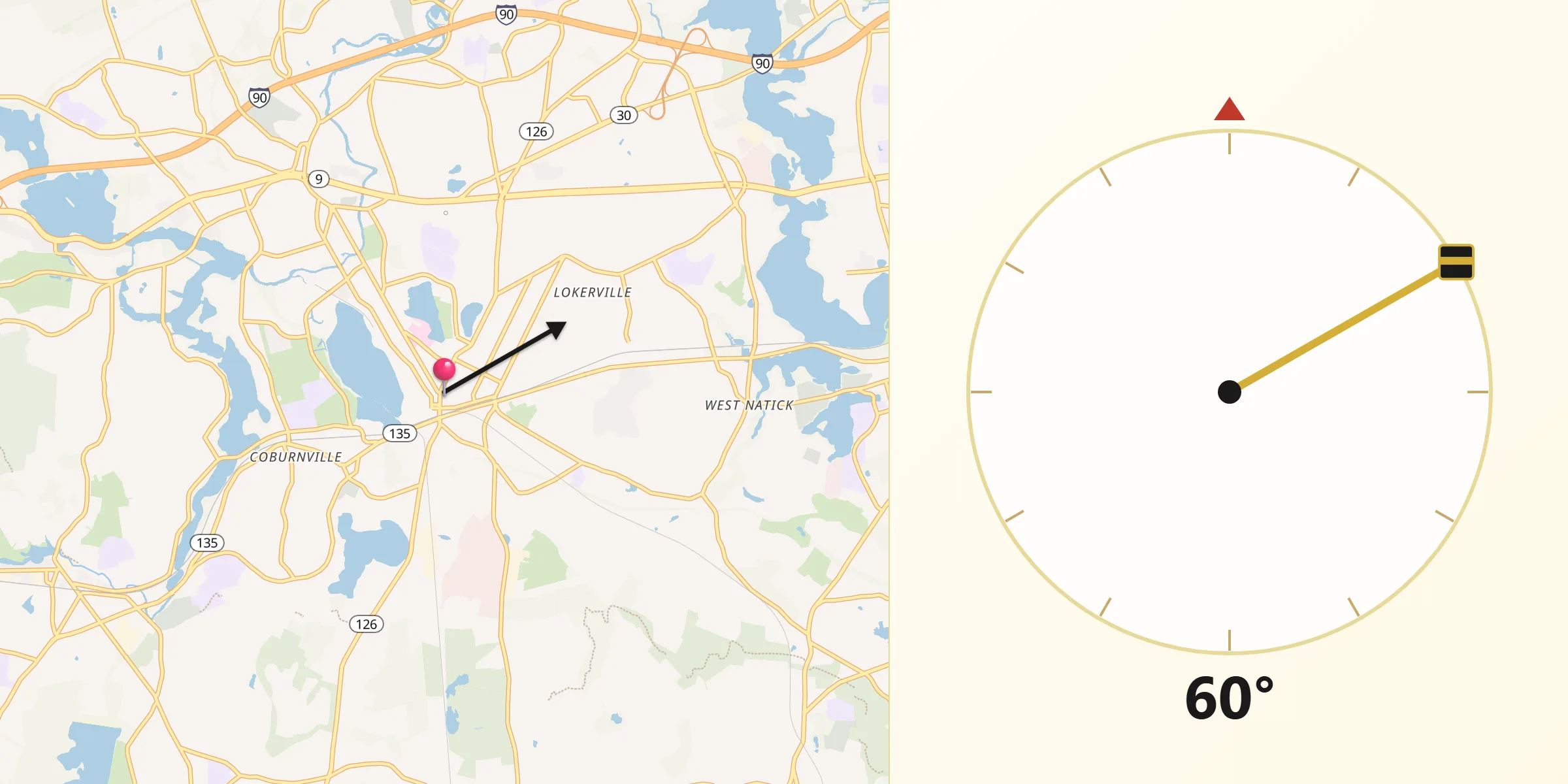 Qibla Direction from Framingham