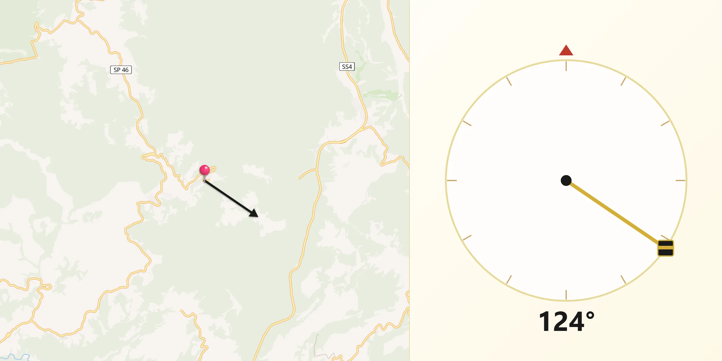 Direzione della Qibla da Montenero Sabino