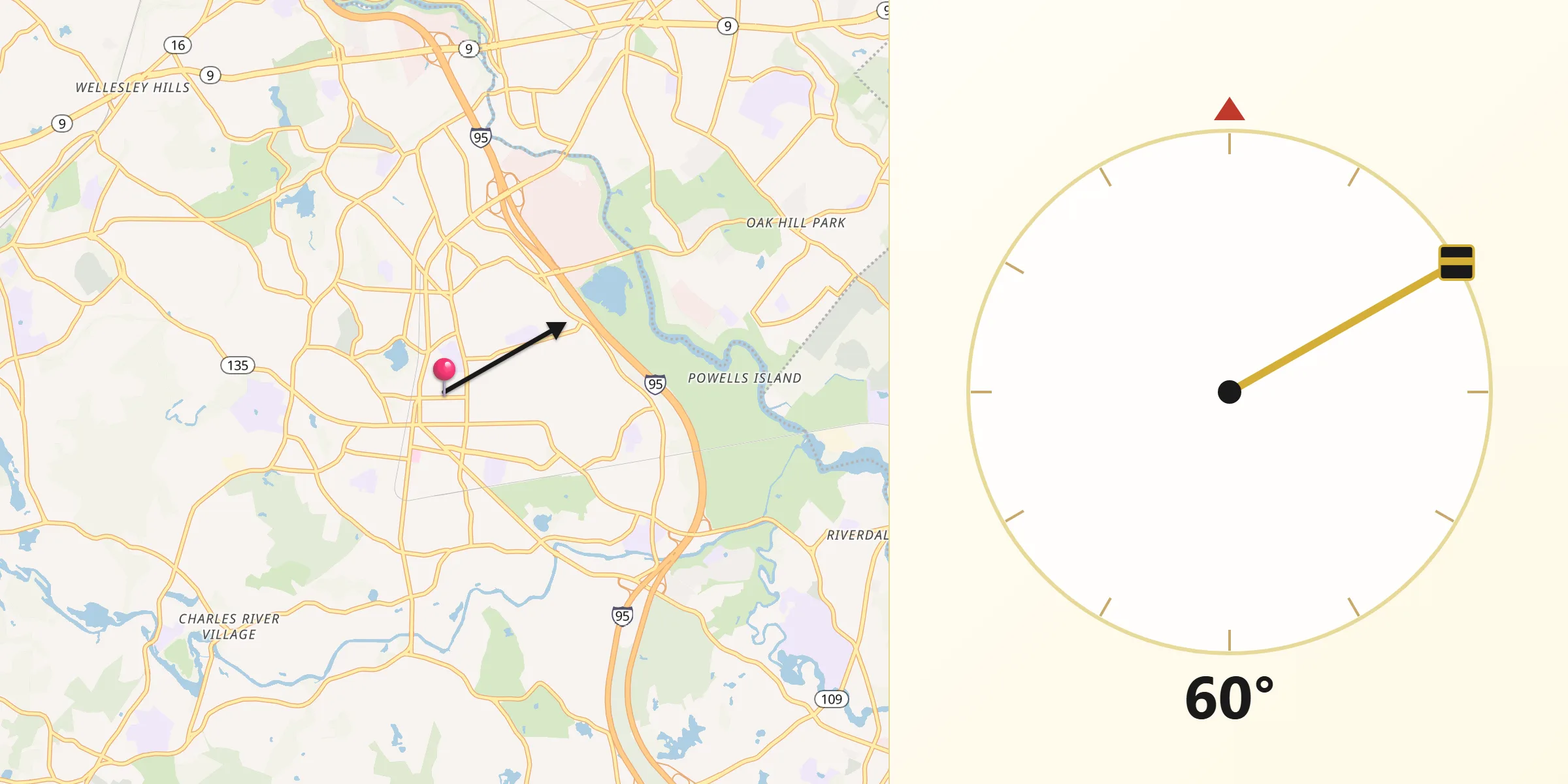 Qibla Direction from Needham