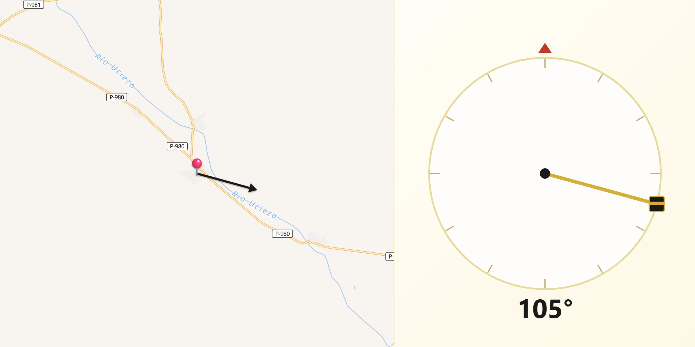 Dirección de la Qibla desde Revenga de Campos