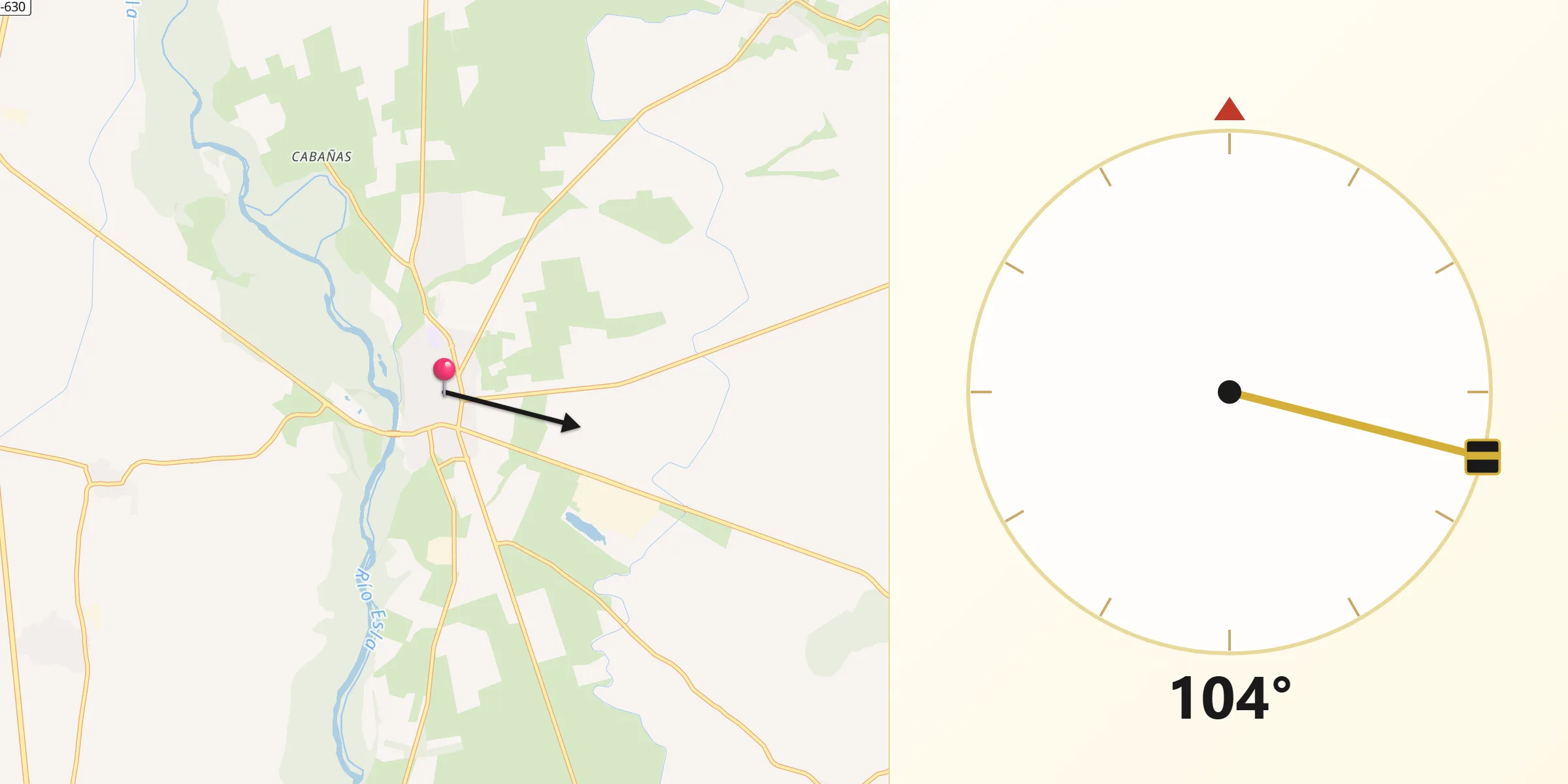 Dirección de la Qibla desde Valencia de Don Juan