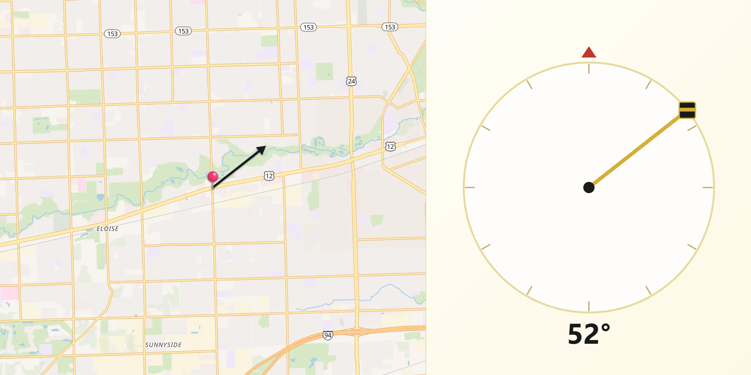 Qibla Direction from Inkster
