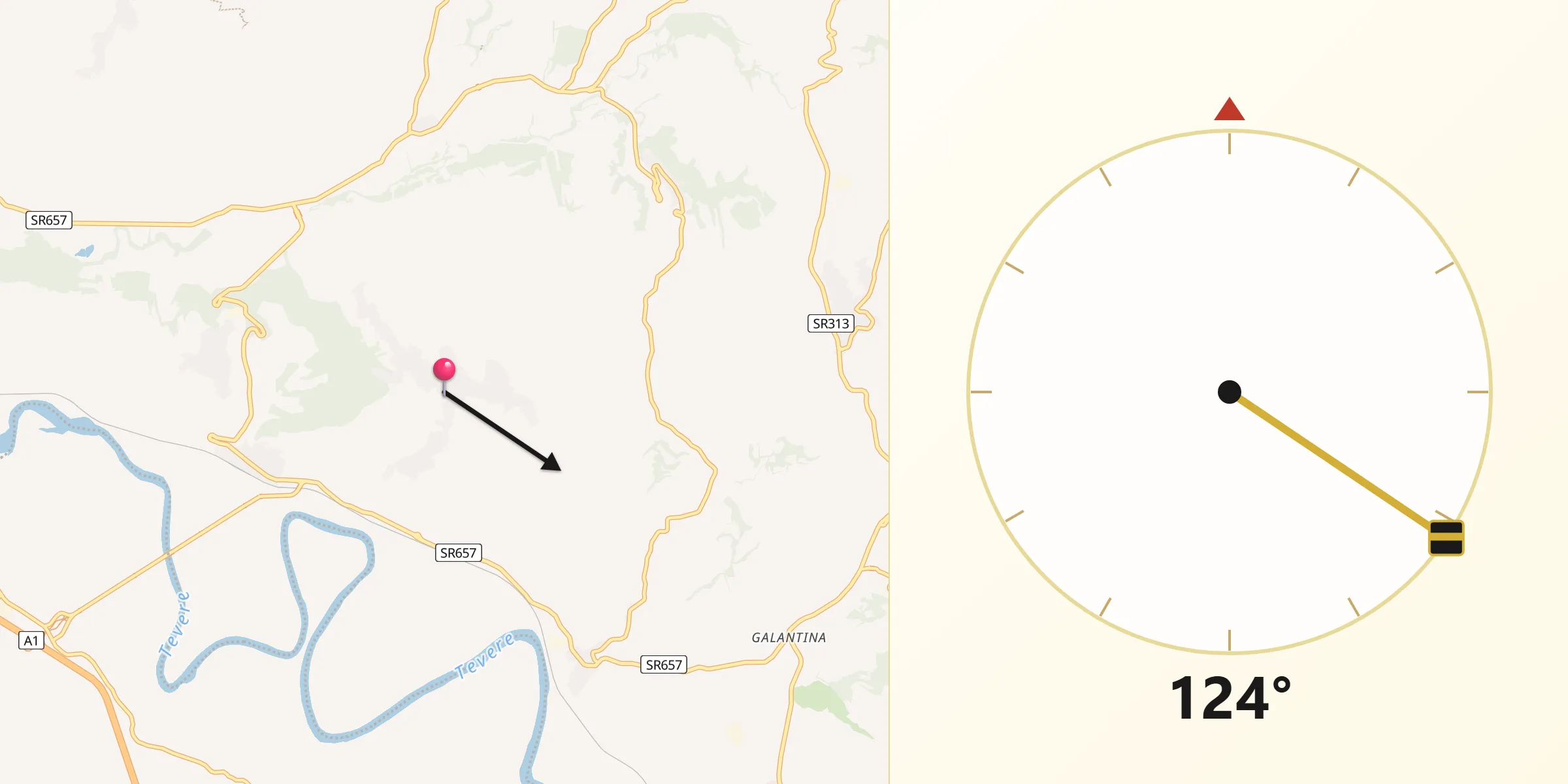 Direzione della Qibla da Forano