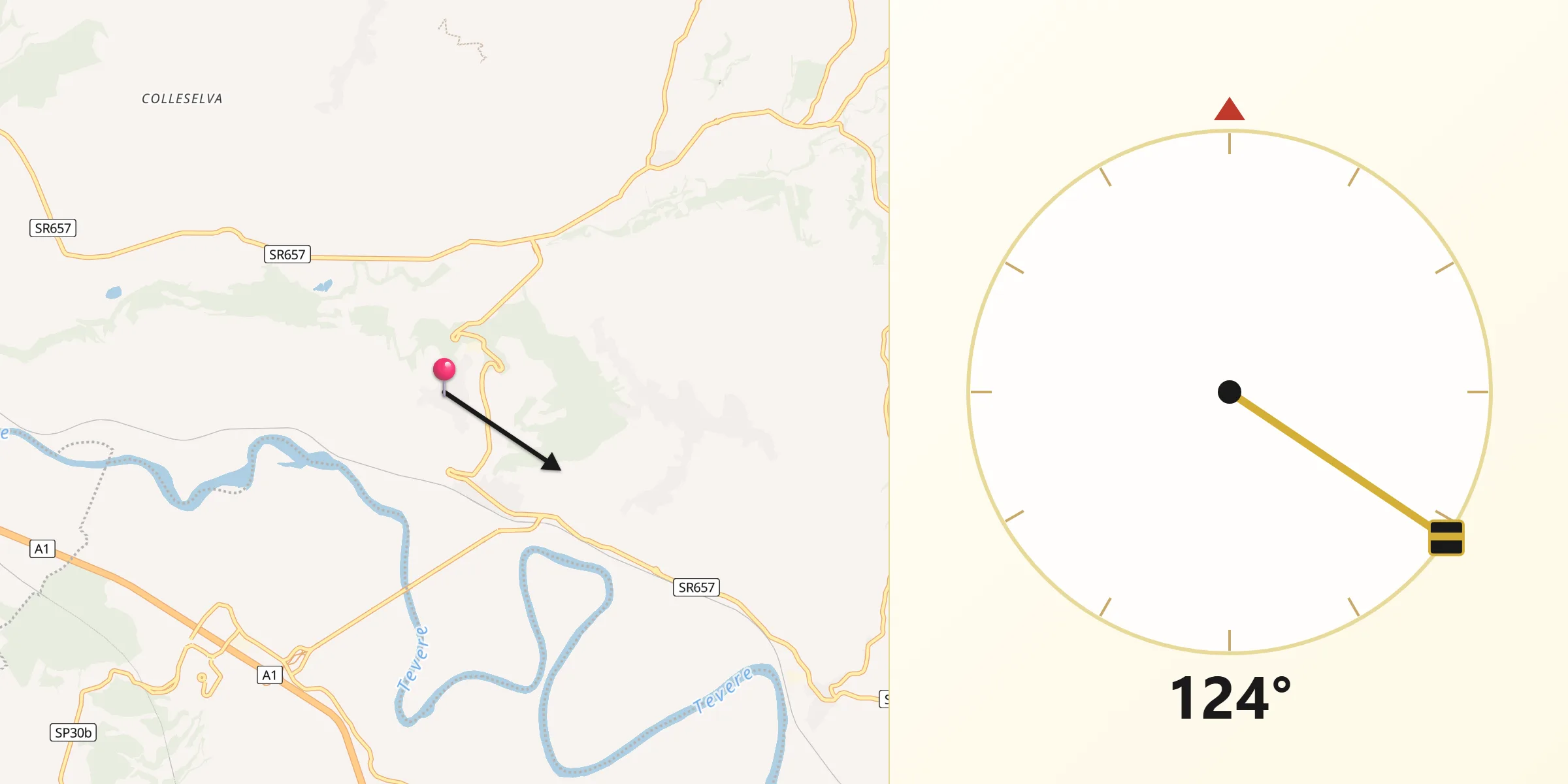 Direzione della Qibla da Stimigliano