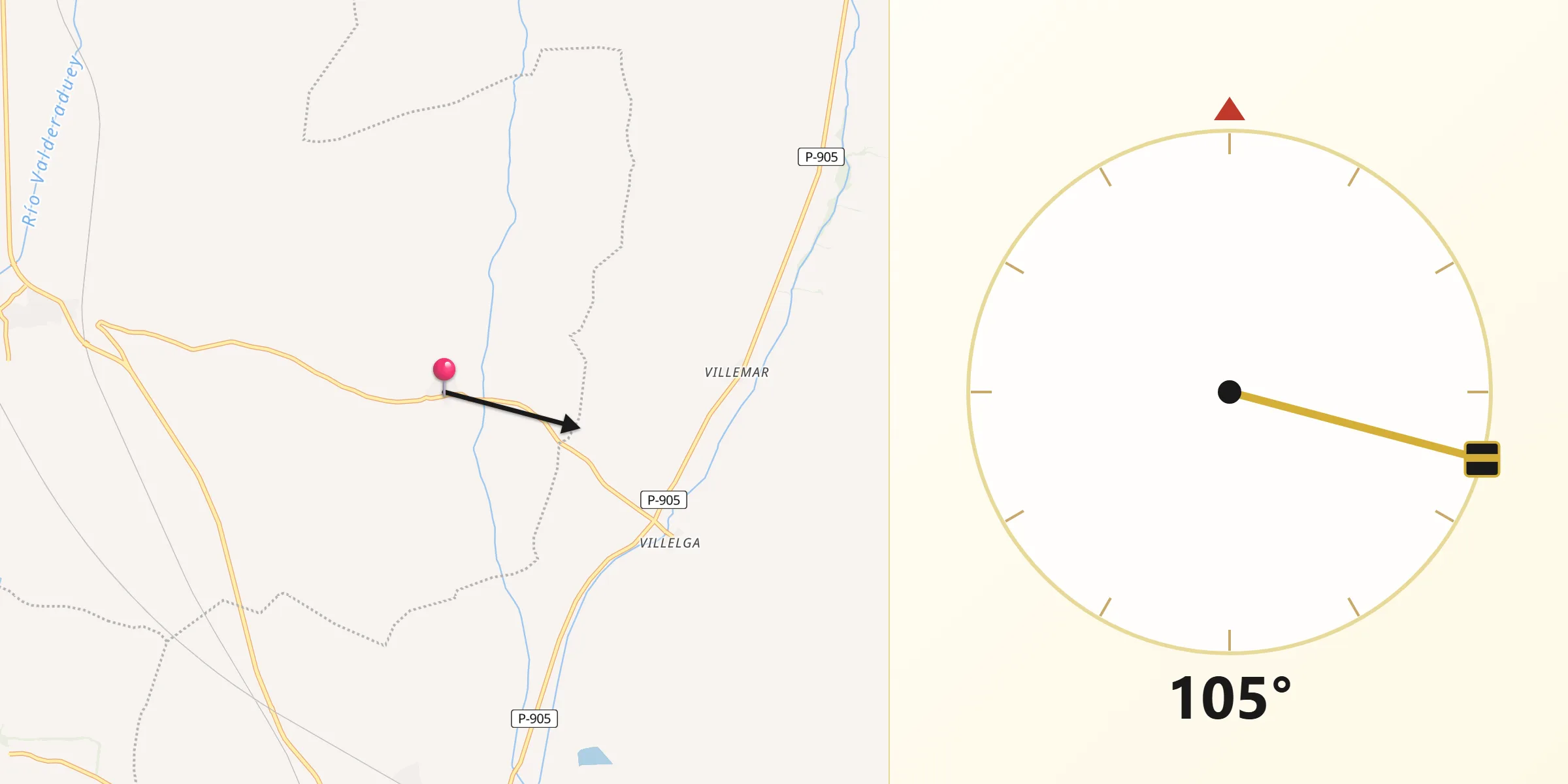 Dirección de la Qibla desde Escobar de Campos