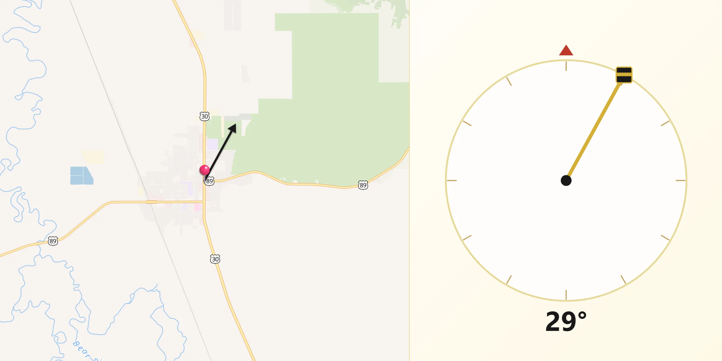 Qibla Direction from Montpelier