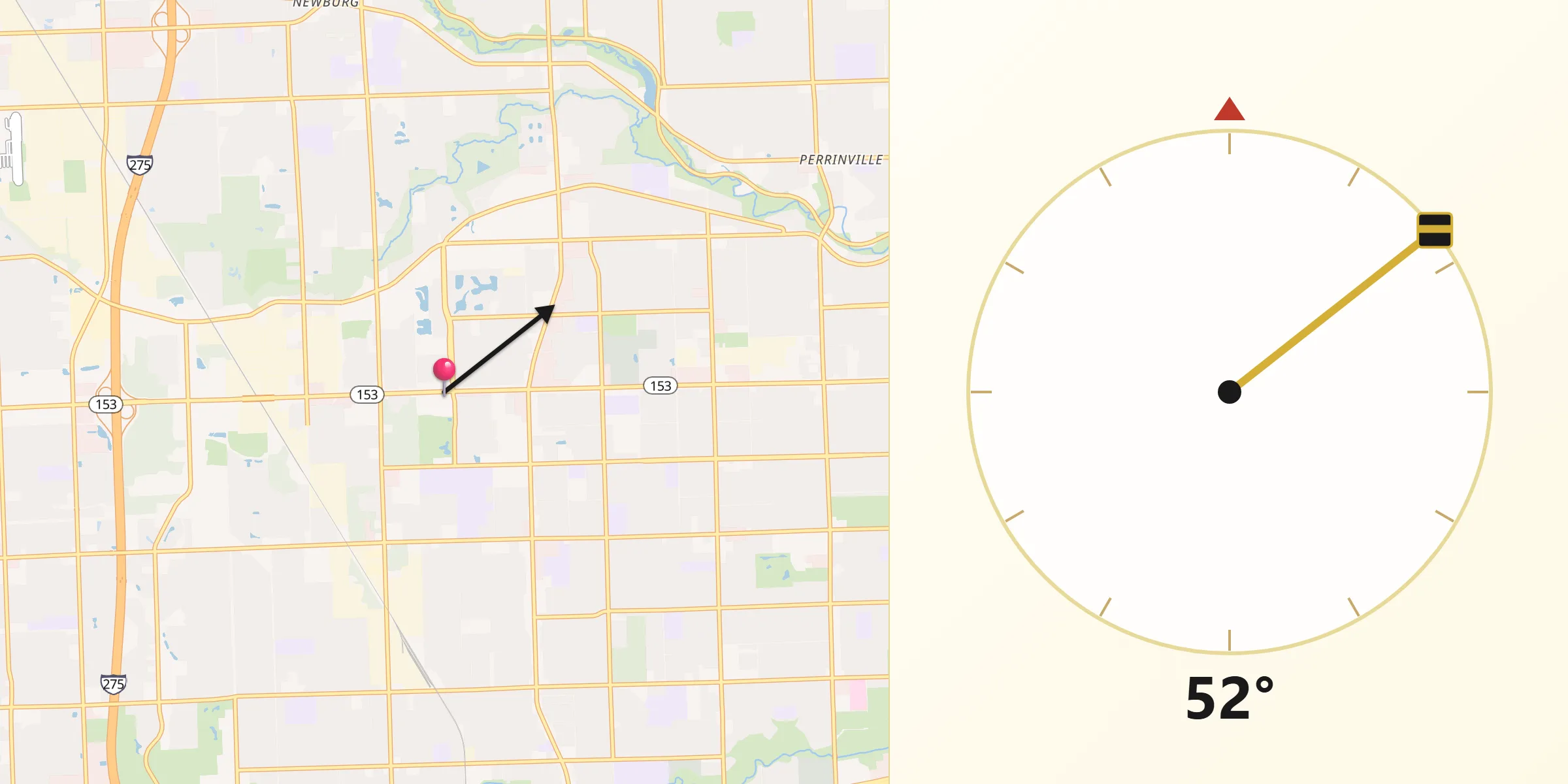Qibla Direction from Westland
