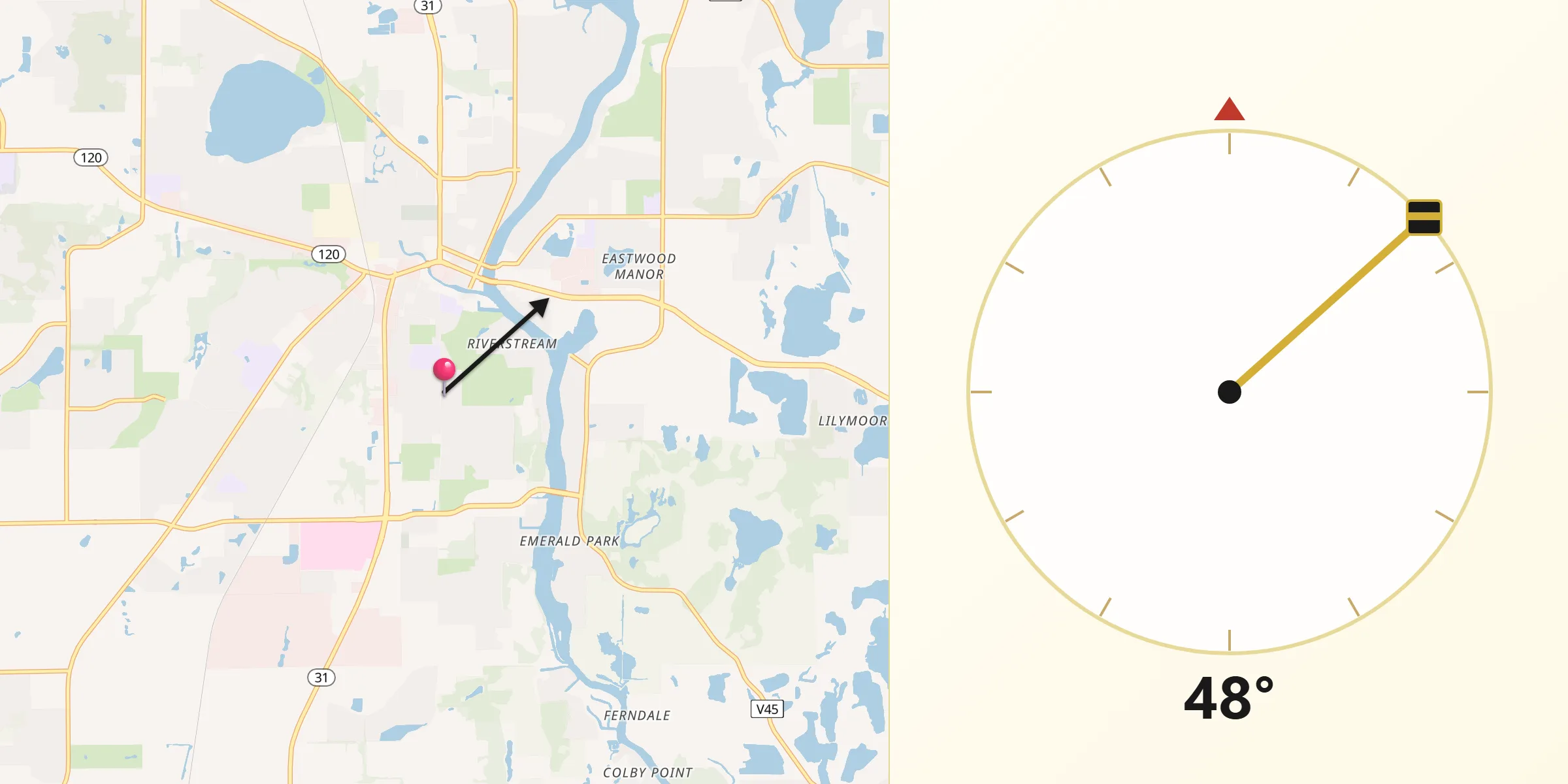 Qibla Direction from McHenry