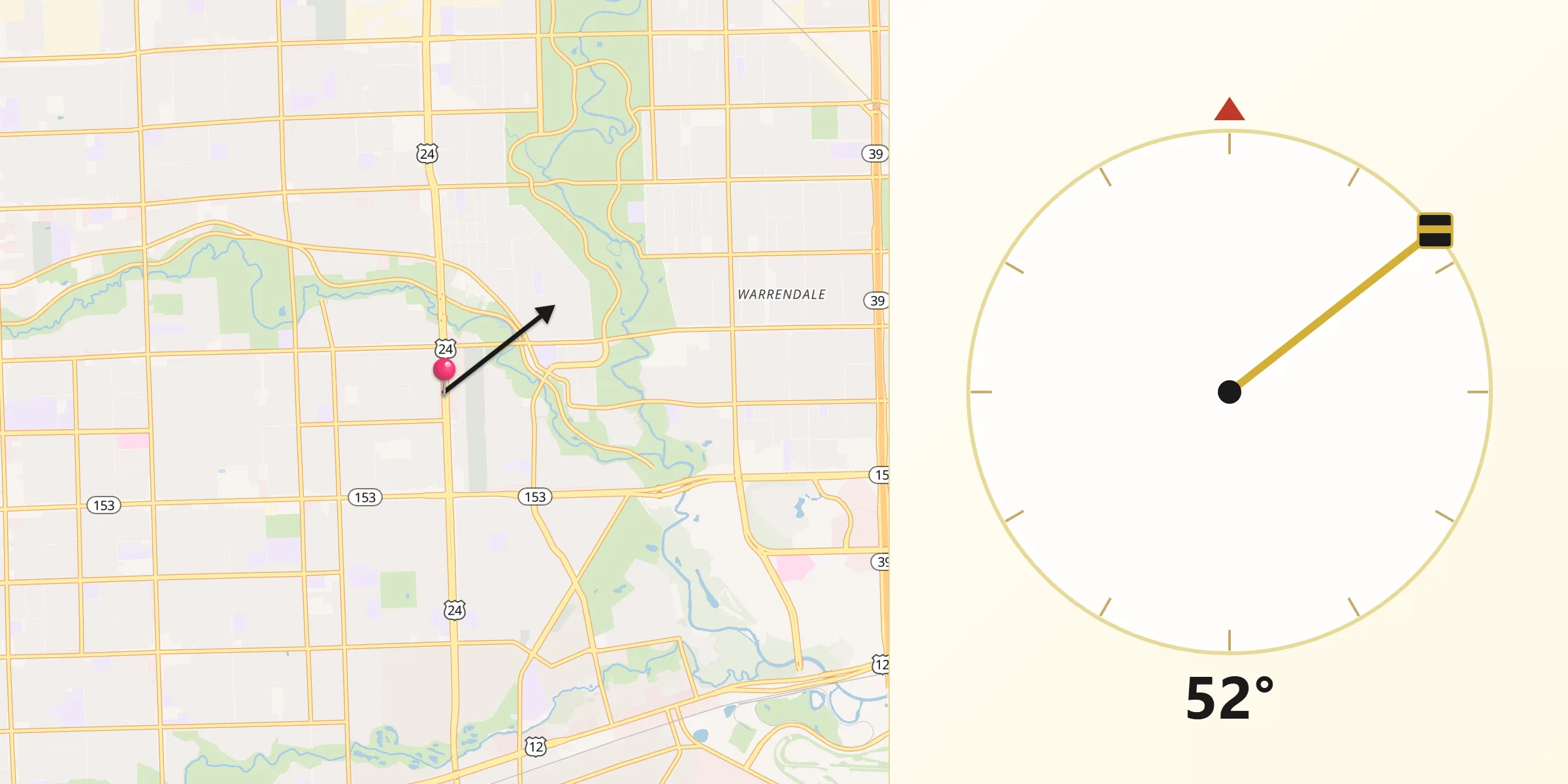 Qibla Direction from Dearborn Heights
