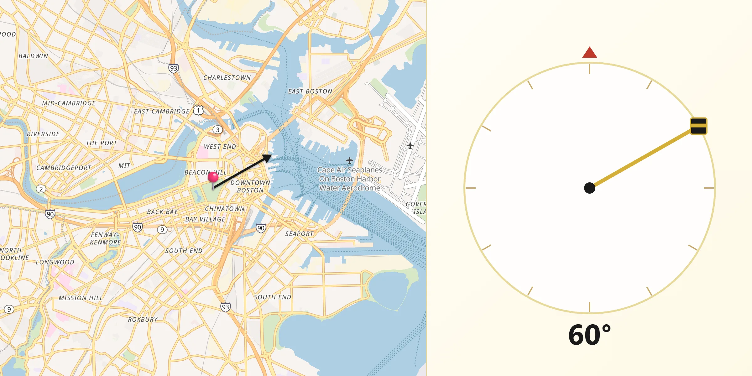 Qibla Direction from Suffolk