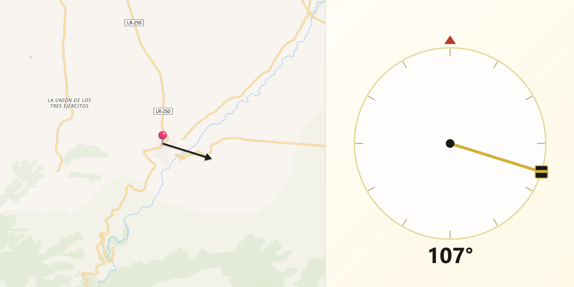 Dirección de la Qibla desde Ribafrecha