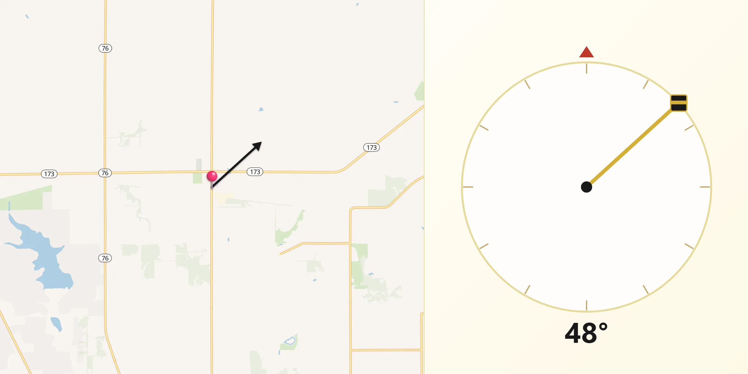 Qibla Direction from Poplar Grove