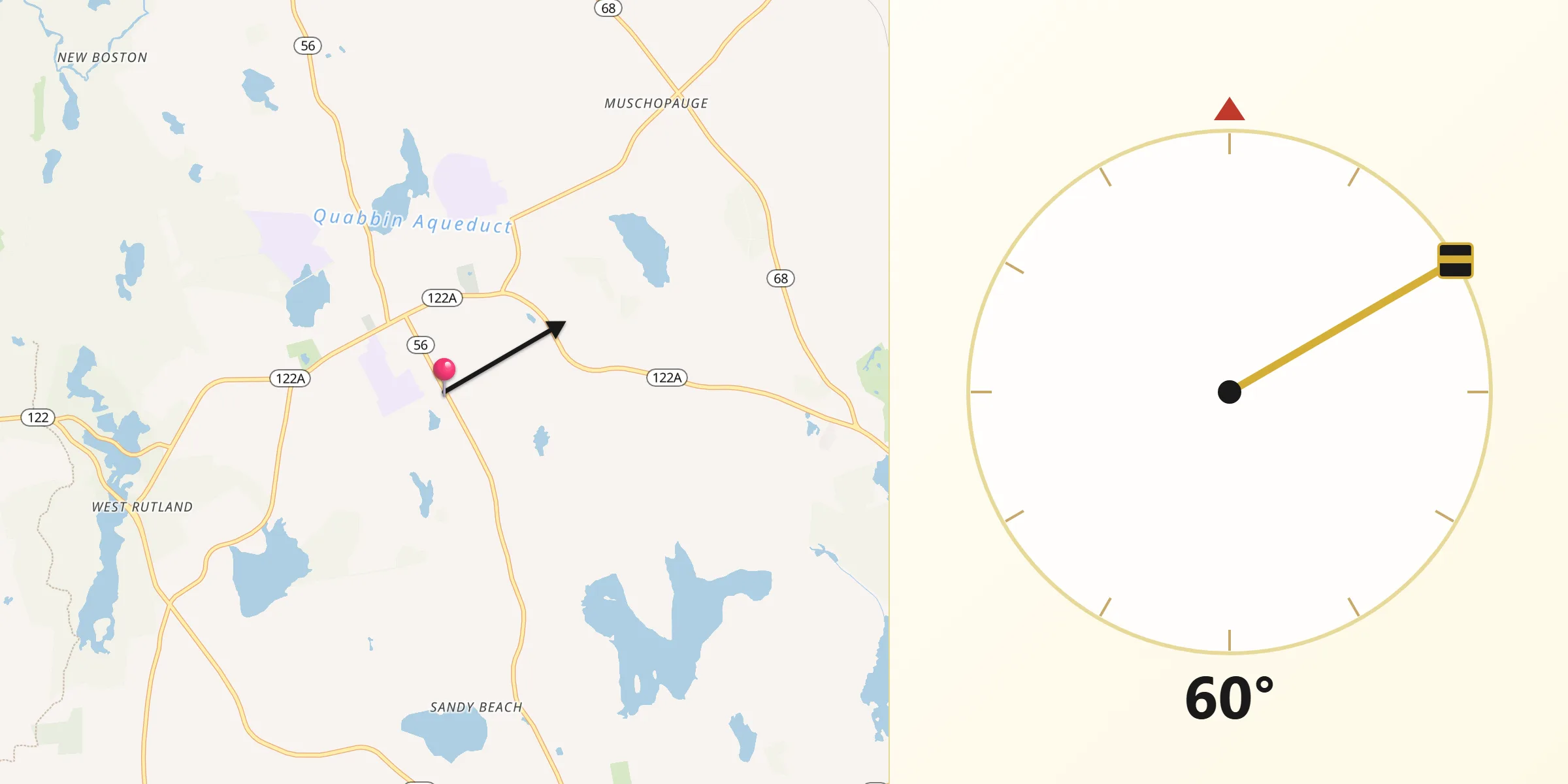 Qibla Direction from Rutland