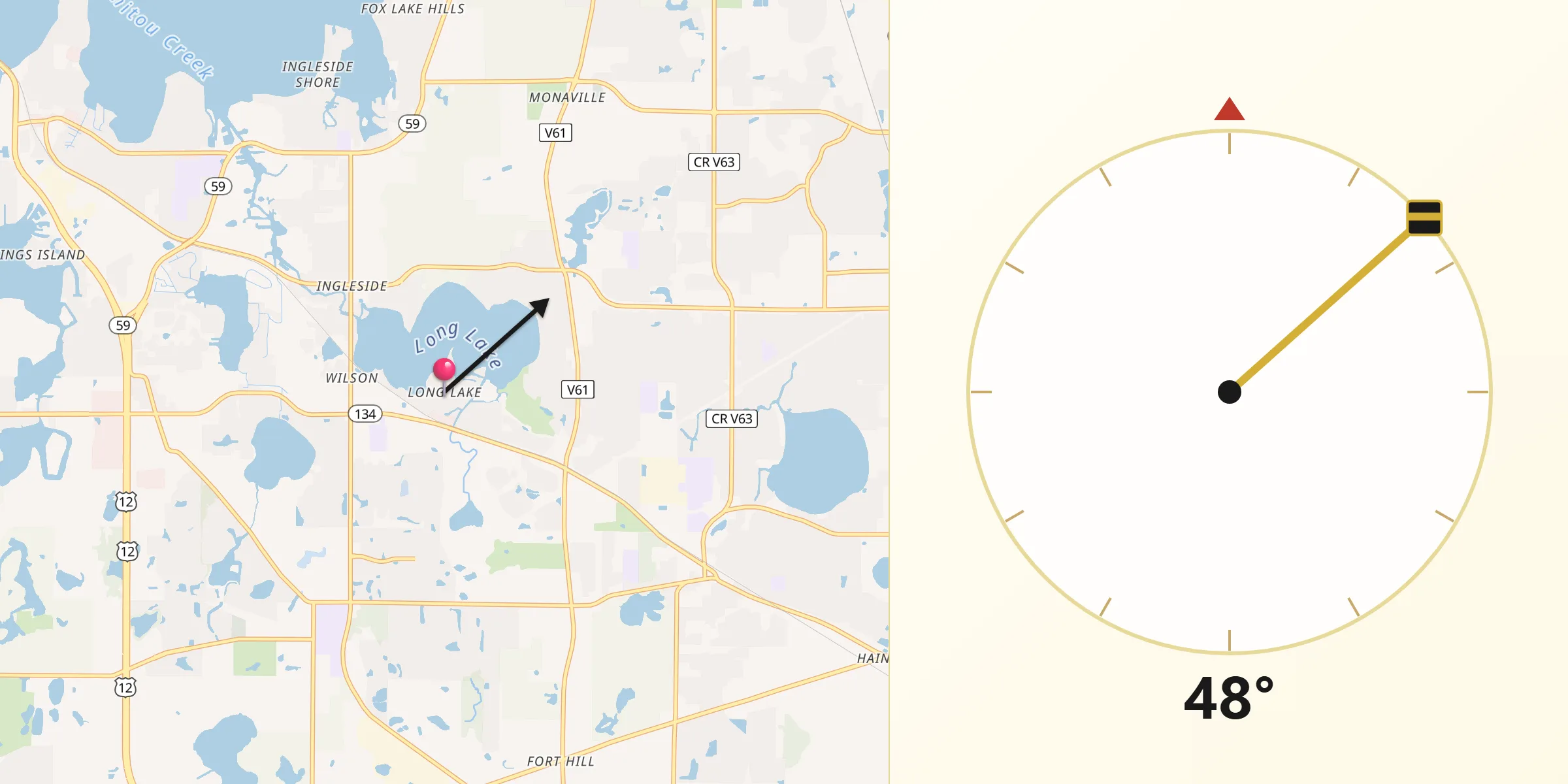 Qibla Direction from Long Lake