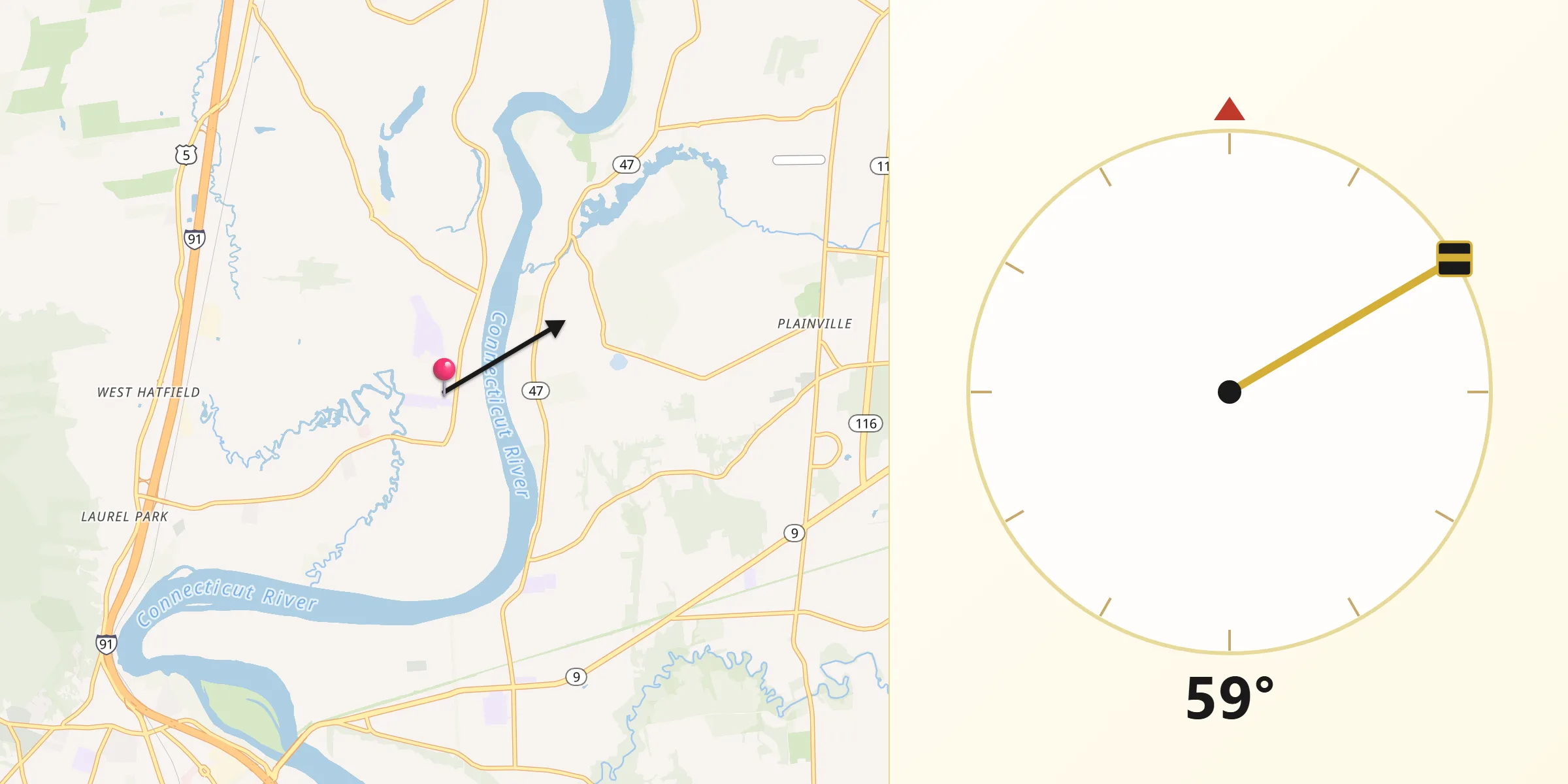 Qibla Direction from Hatfield