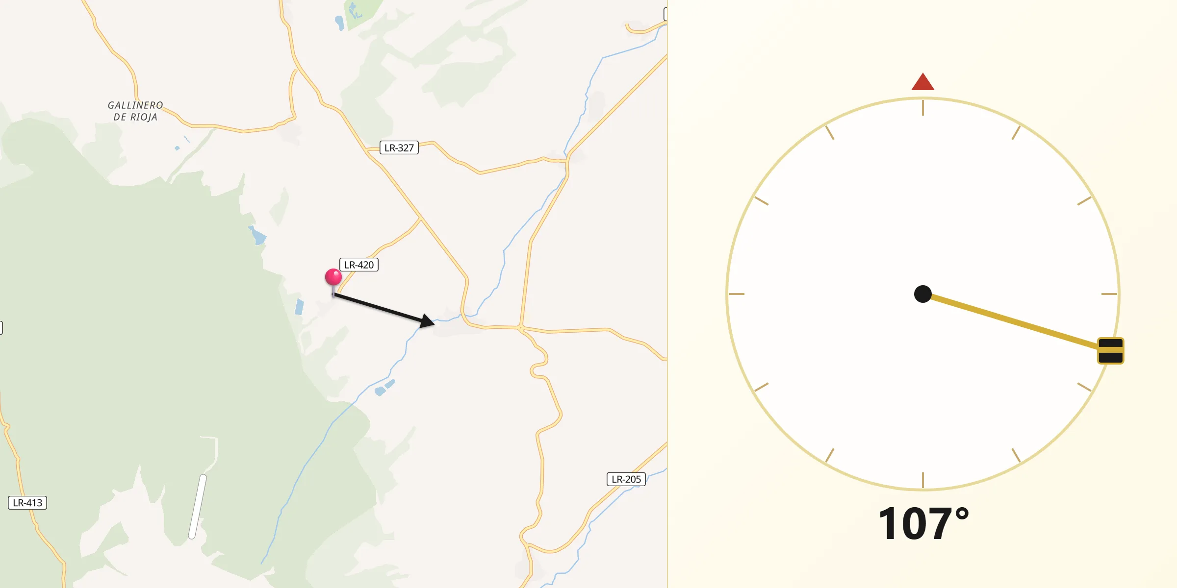 Dirección de la Qibla desde Villarejo