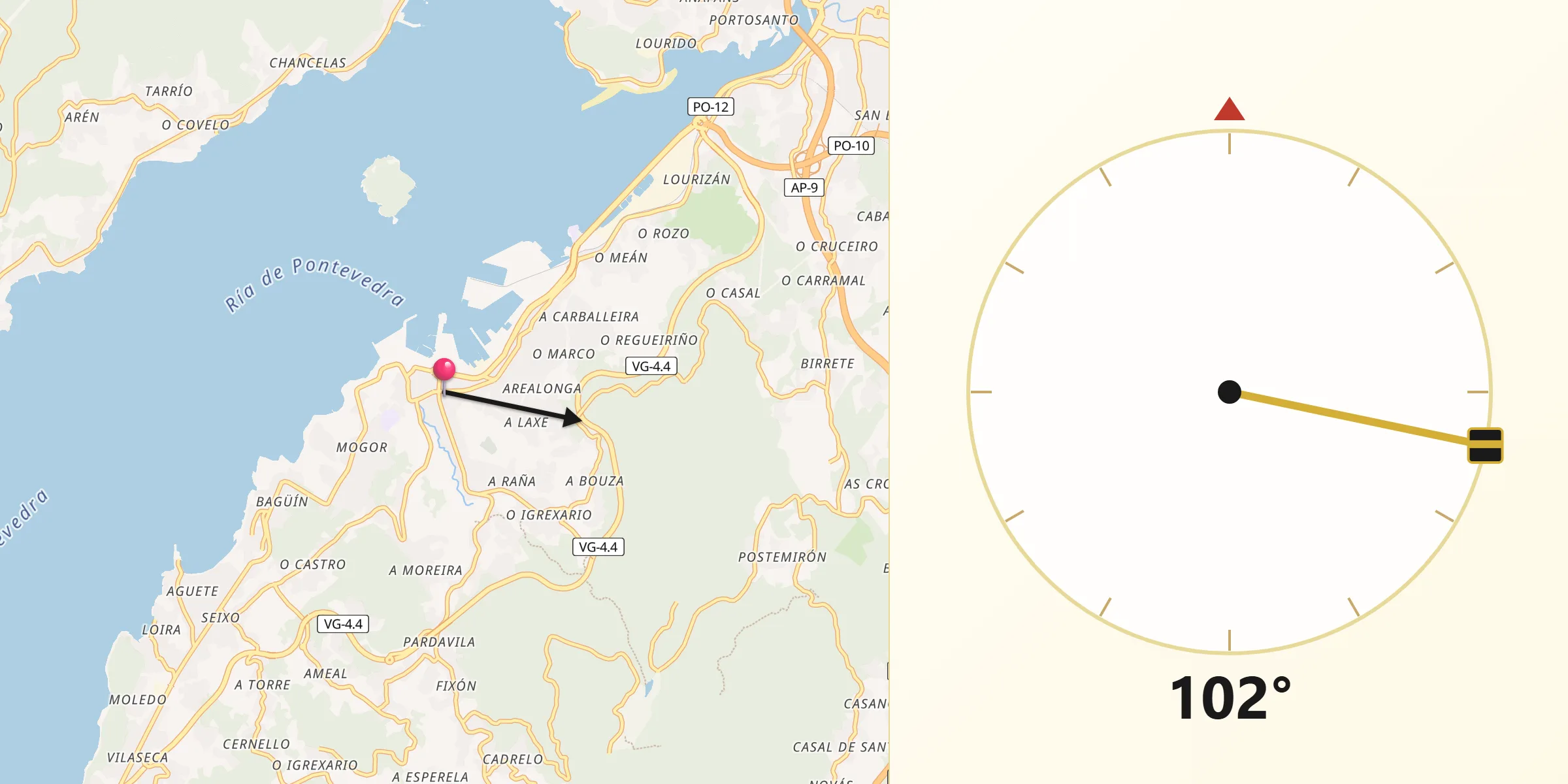 Dirección de la Qibla desde San Xiao Ancorados