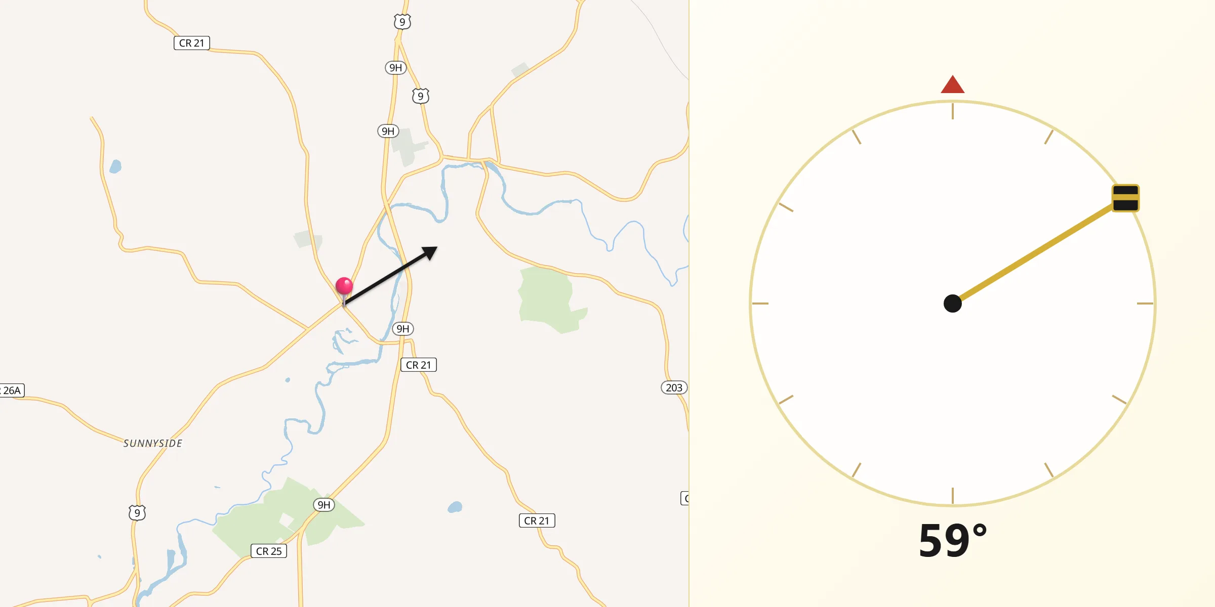 Qibla Direction from Kinderhook