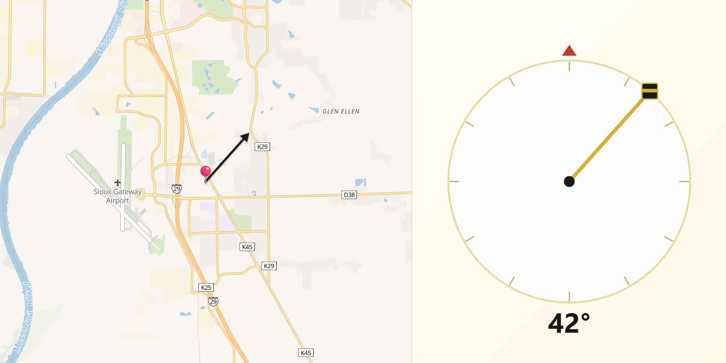Qibla Direction from Sergeant Bluff