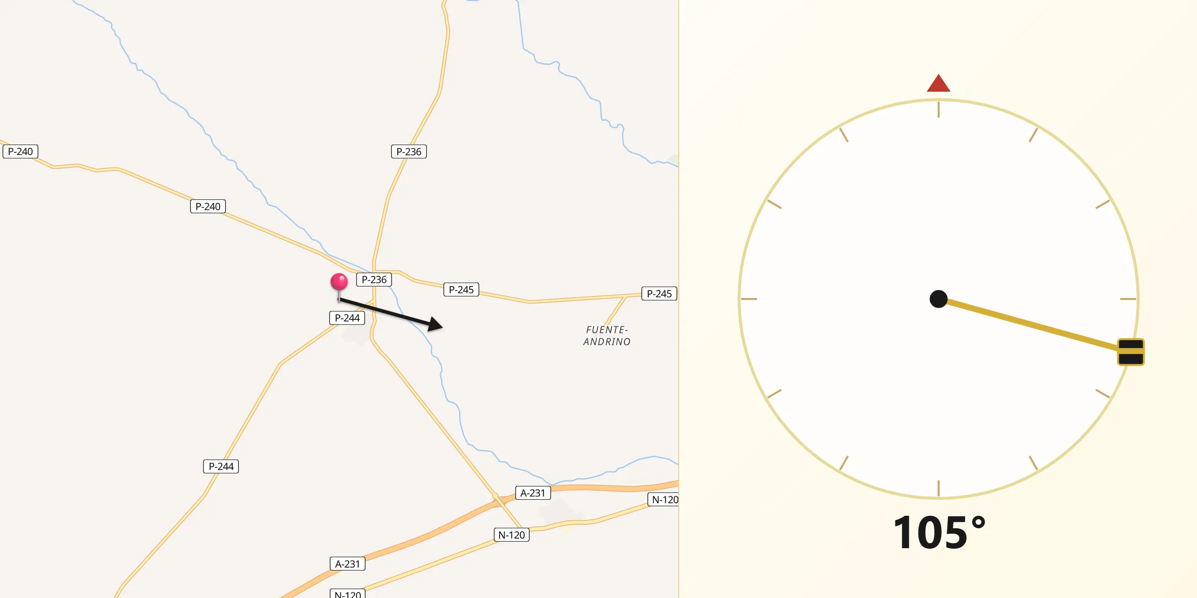 Dirección de la Qibla desde Provincia de Palencia