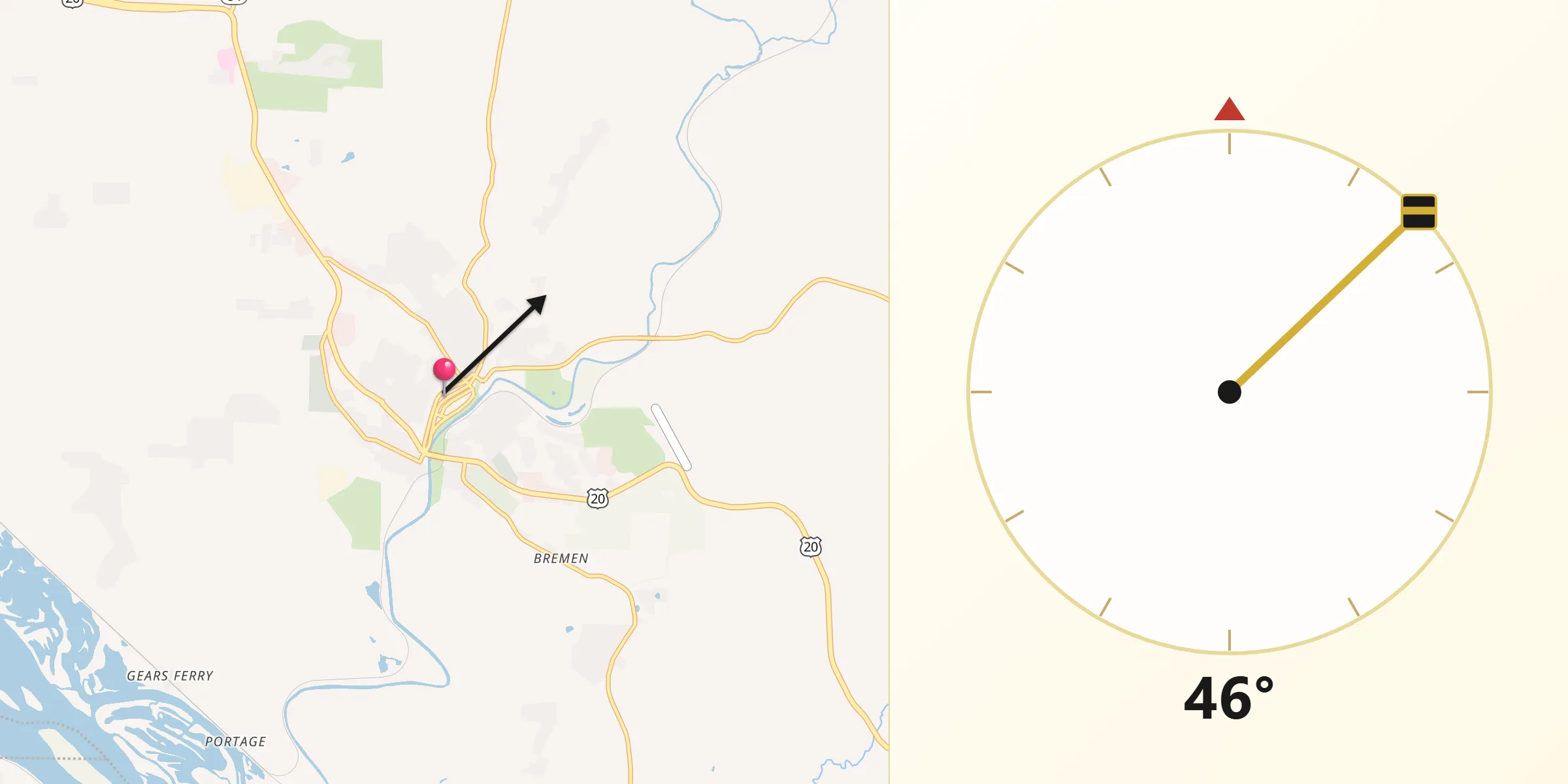 Qibla Direction from Galena