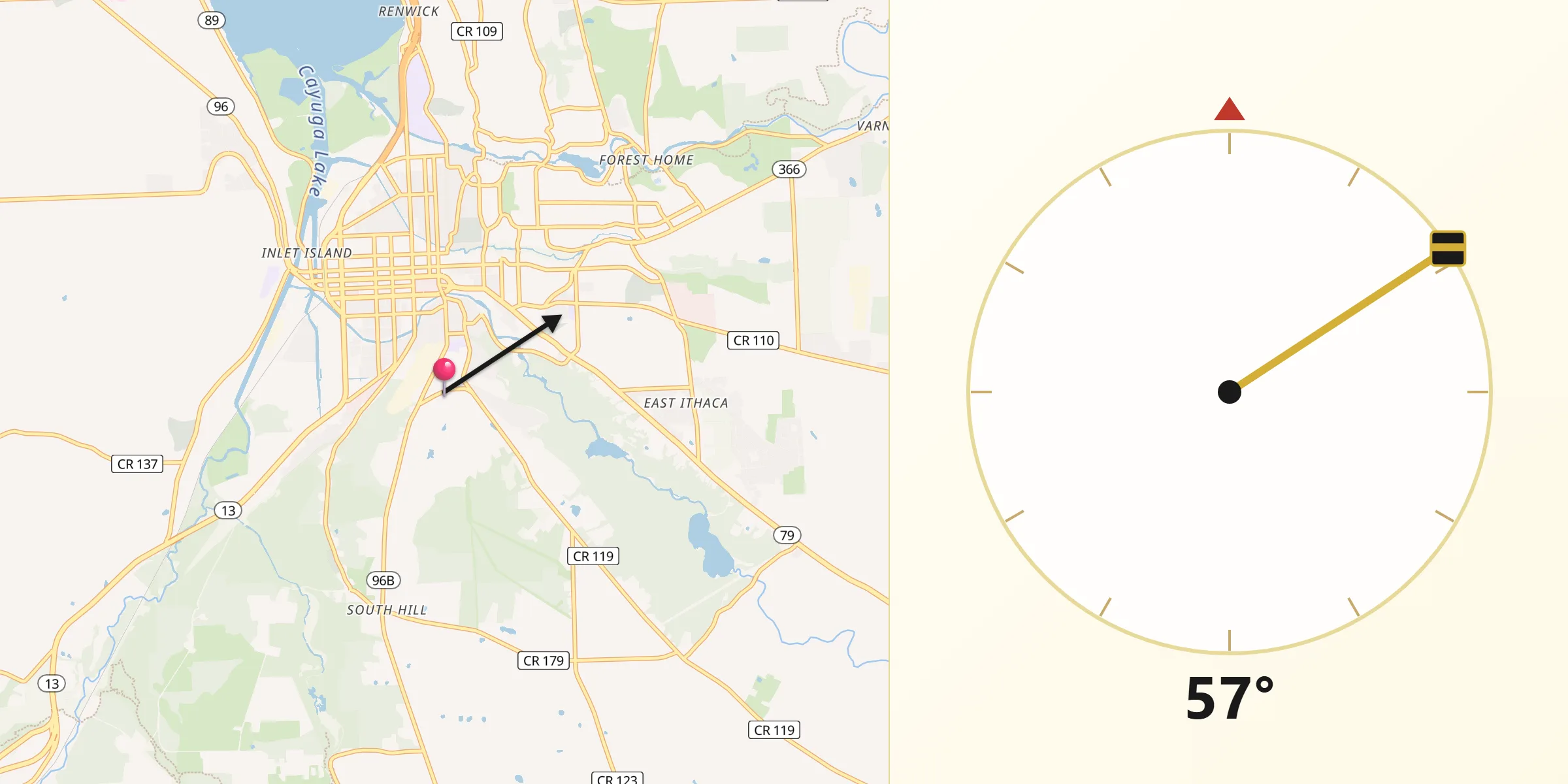 Qibla Direction from South Hill
