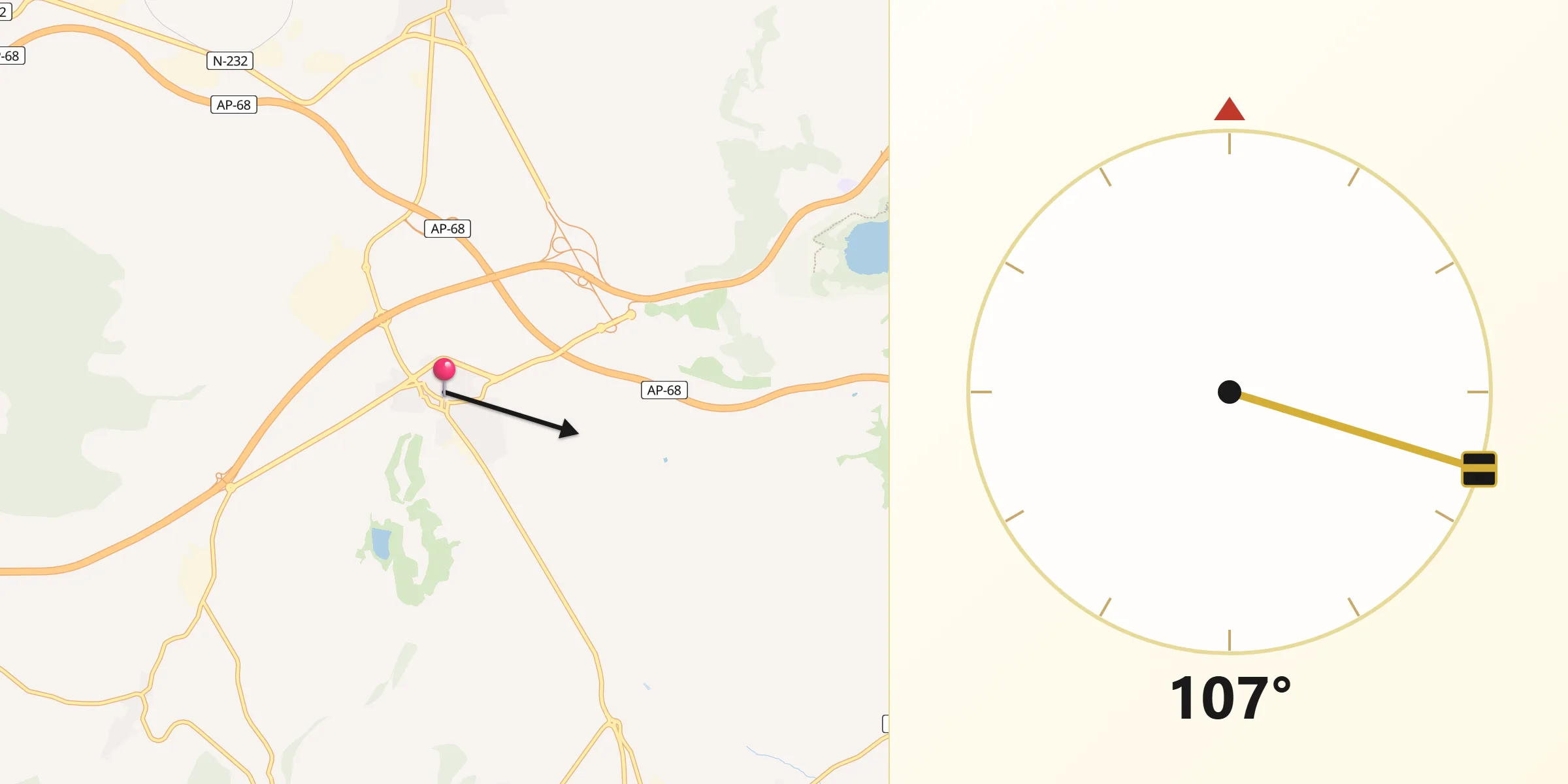 Dirección de la Qibla desde Navarrete