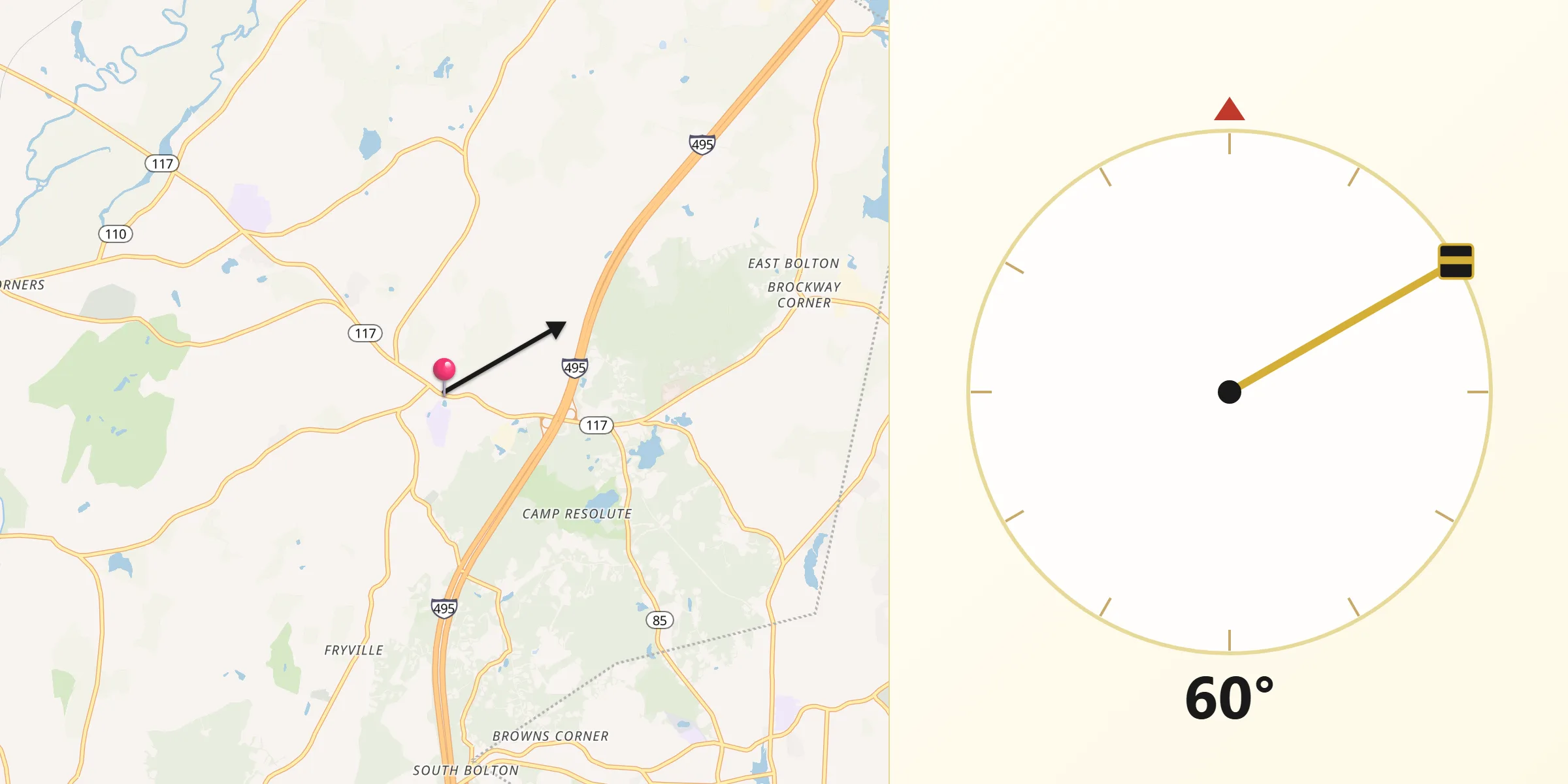 Qibla Direction from Bolton