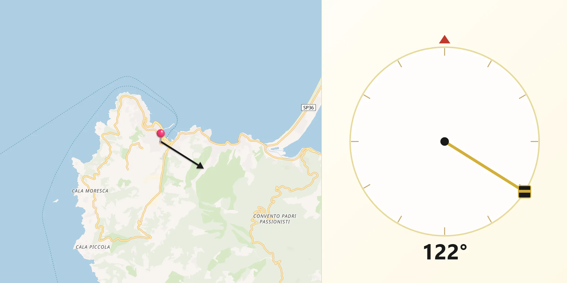 Direzione della Qibla da Monte Argentario