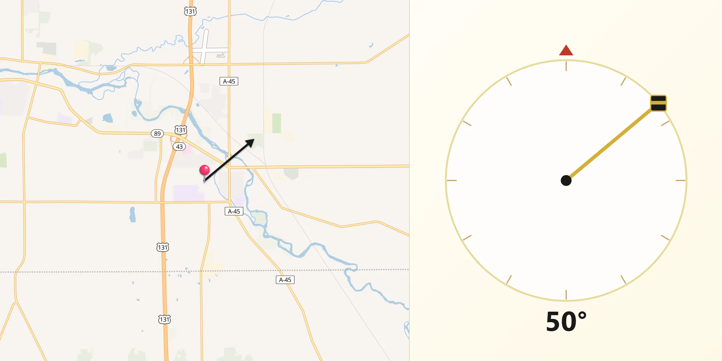 Qibla Direction from Plainwell