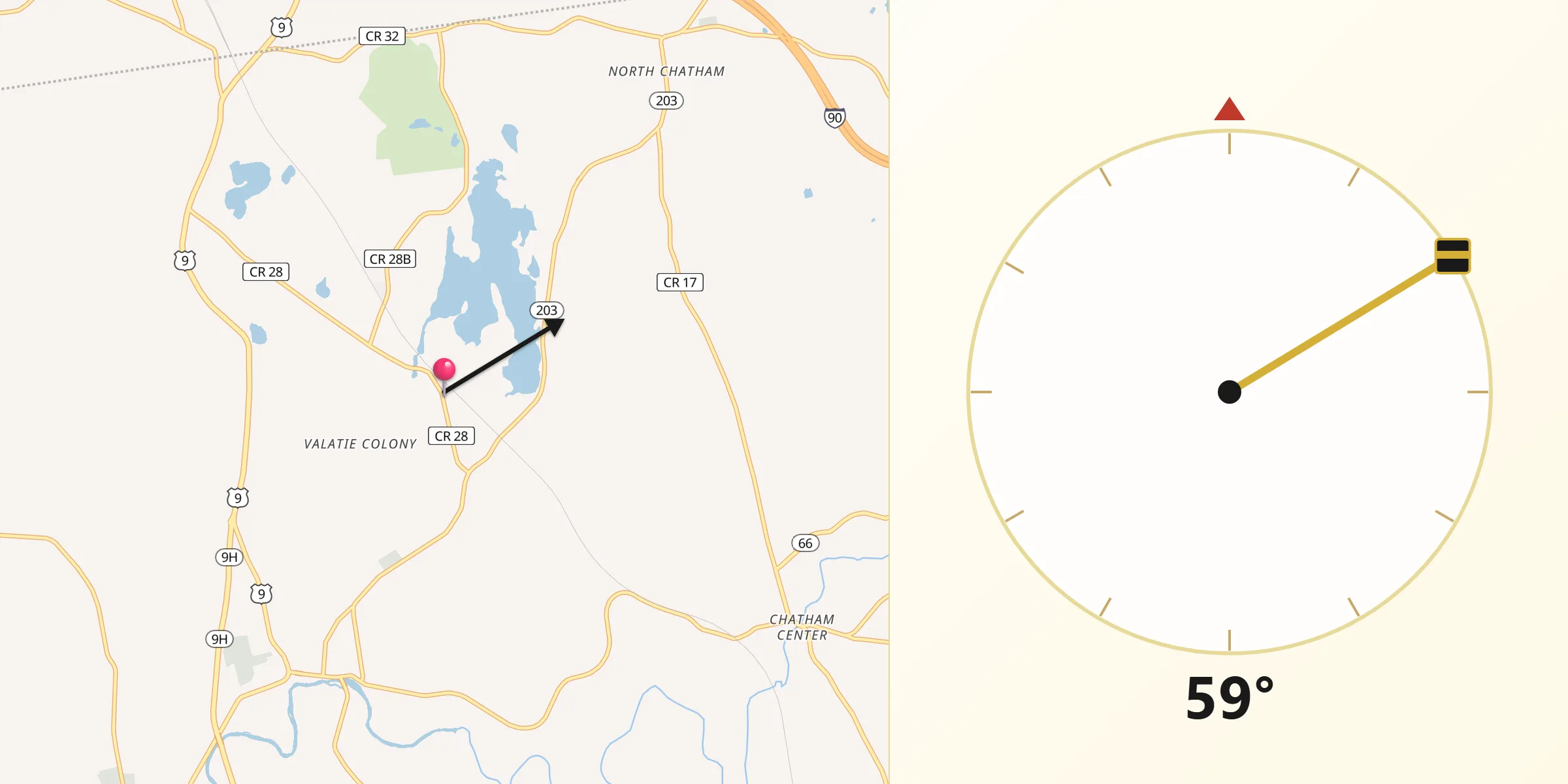 Qibla Direction from Niverville