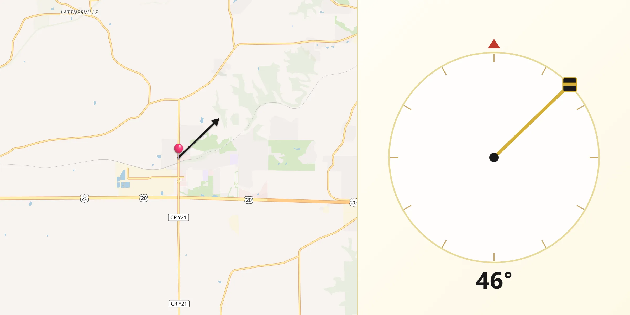 Qibla Direction from Peosta