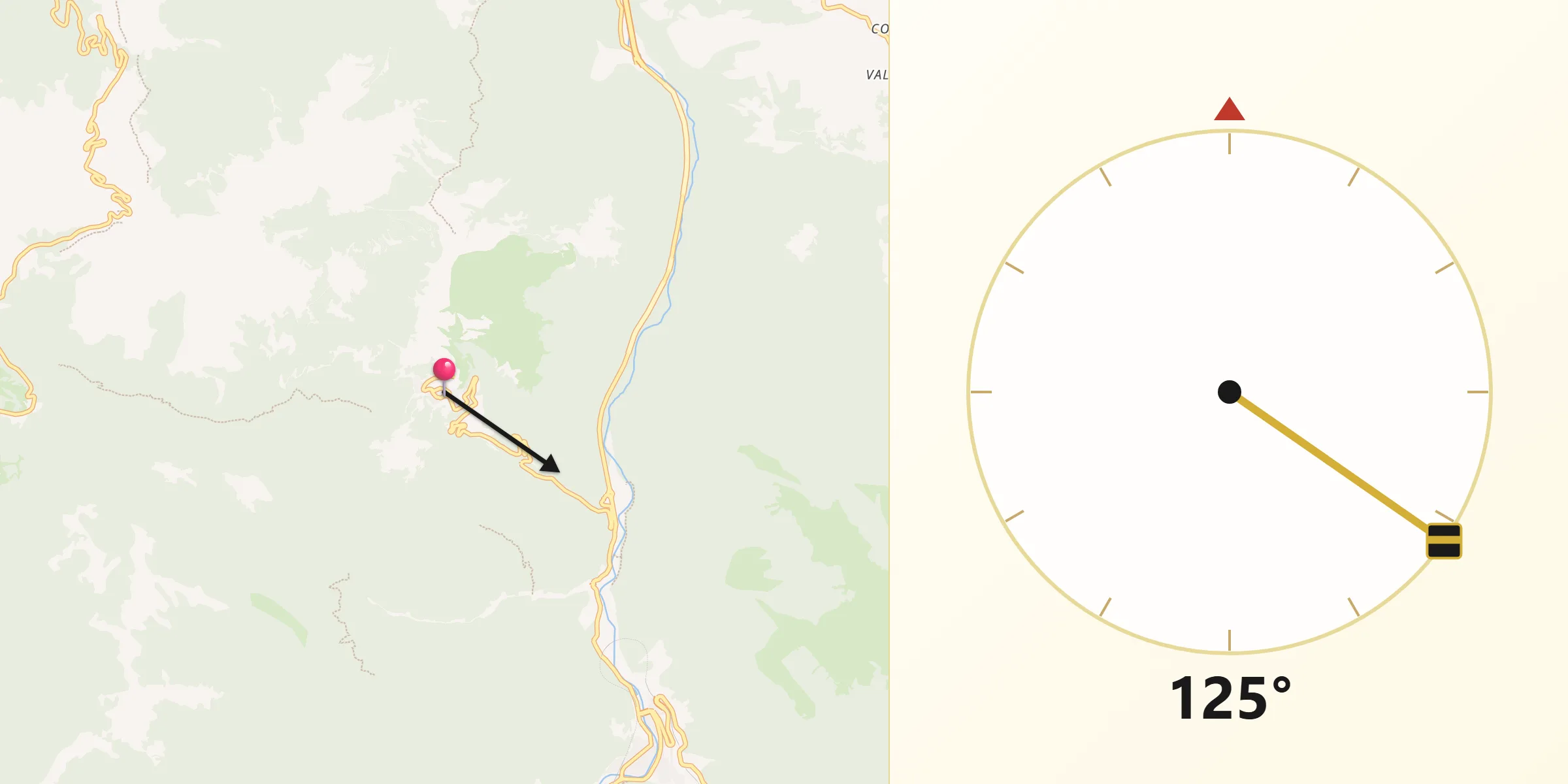Direzione della Qibla da Micigliano