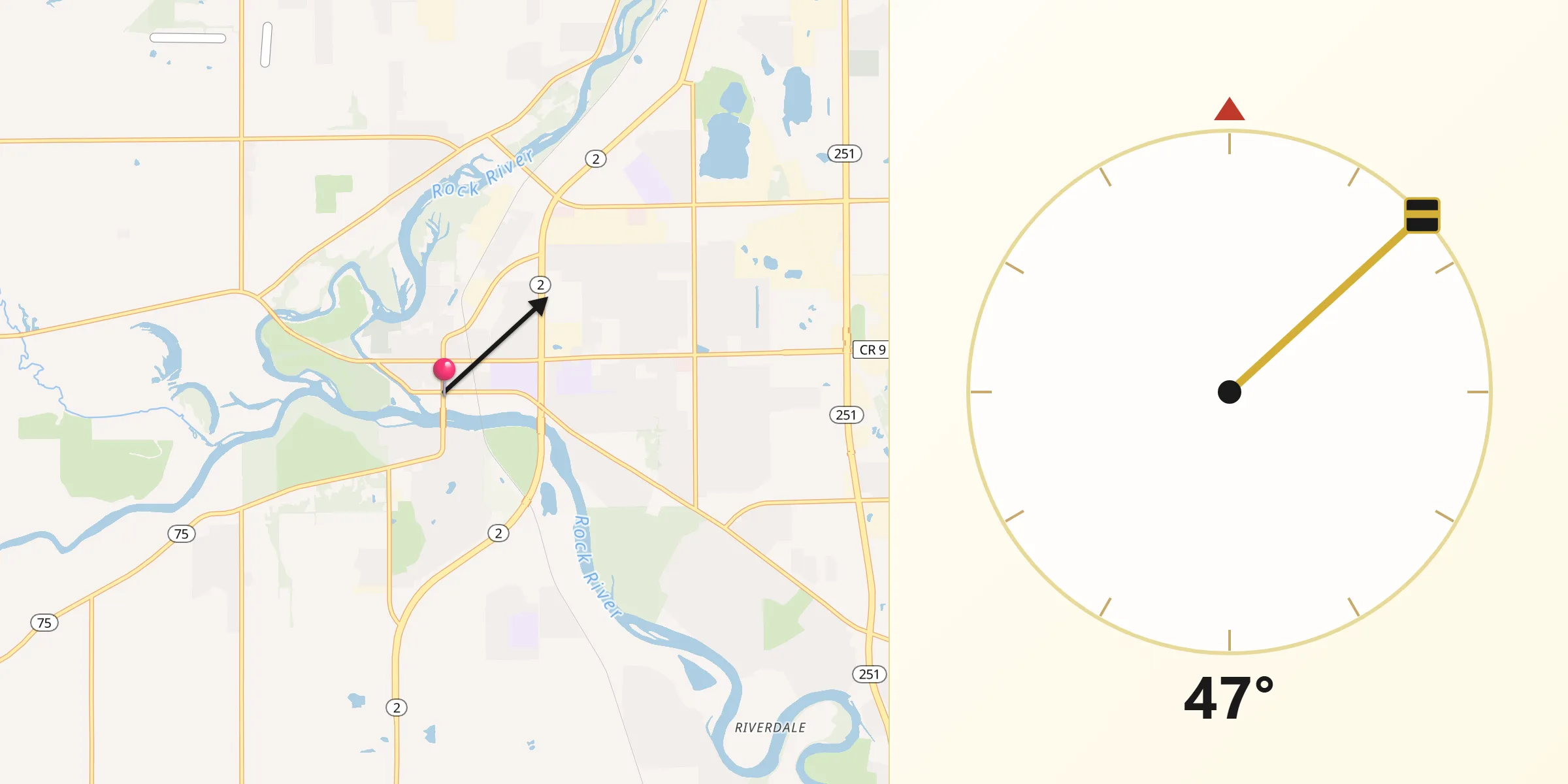 Qibla Direction from Rockton