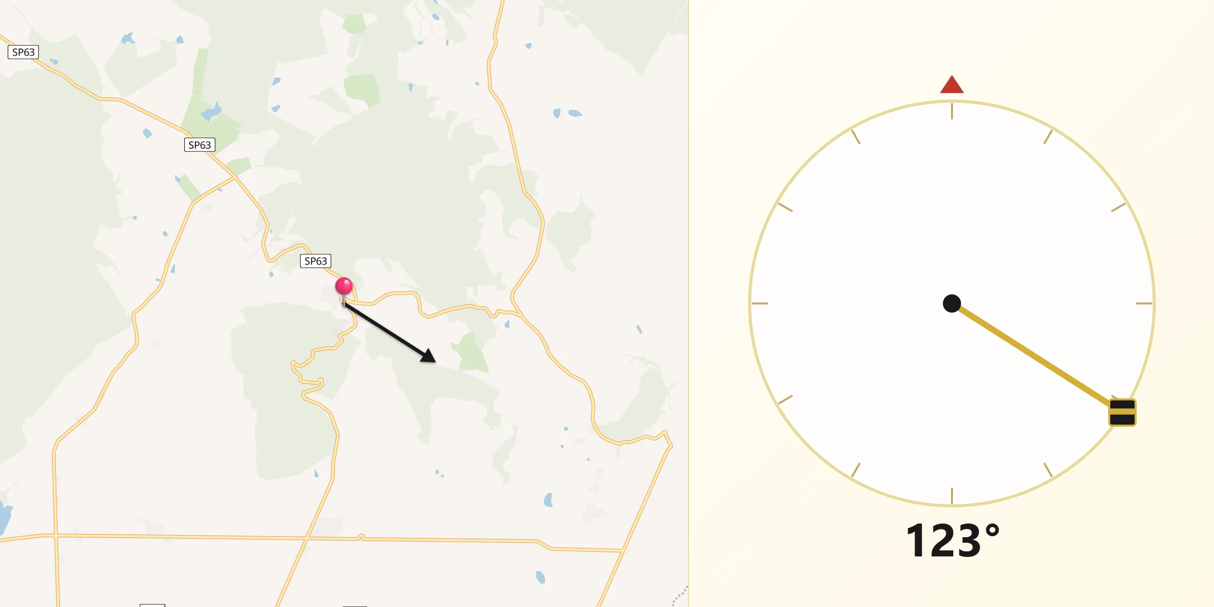 Direzione della Qibla da Capalbio
